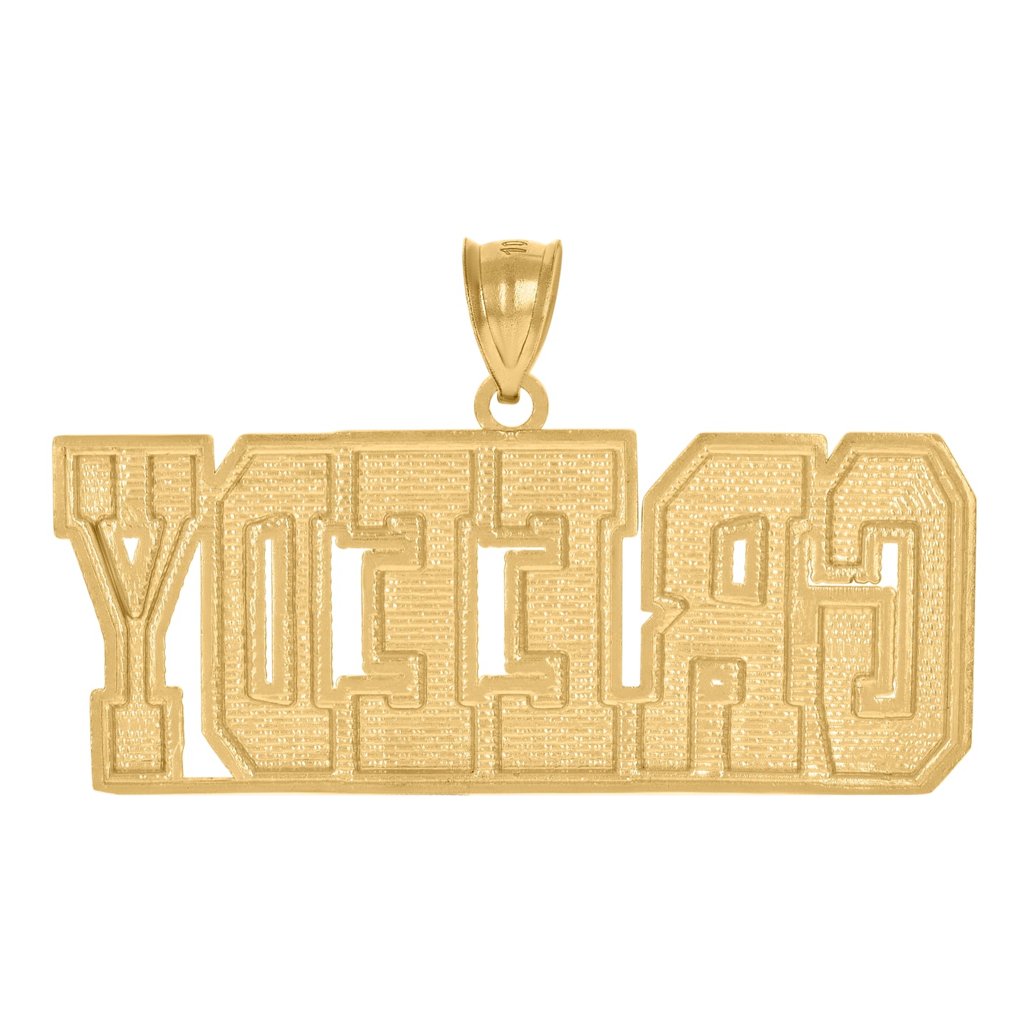 10K Yellow Gold Mens Greedy Talking Fashion Charm Pendant