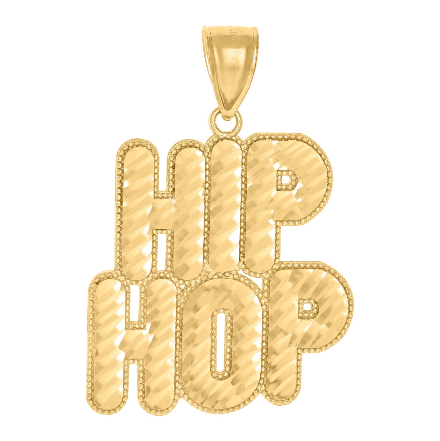 10K Yellow Gold Mens Hip Hop Talking Fashion Charm Pendant