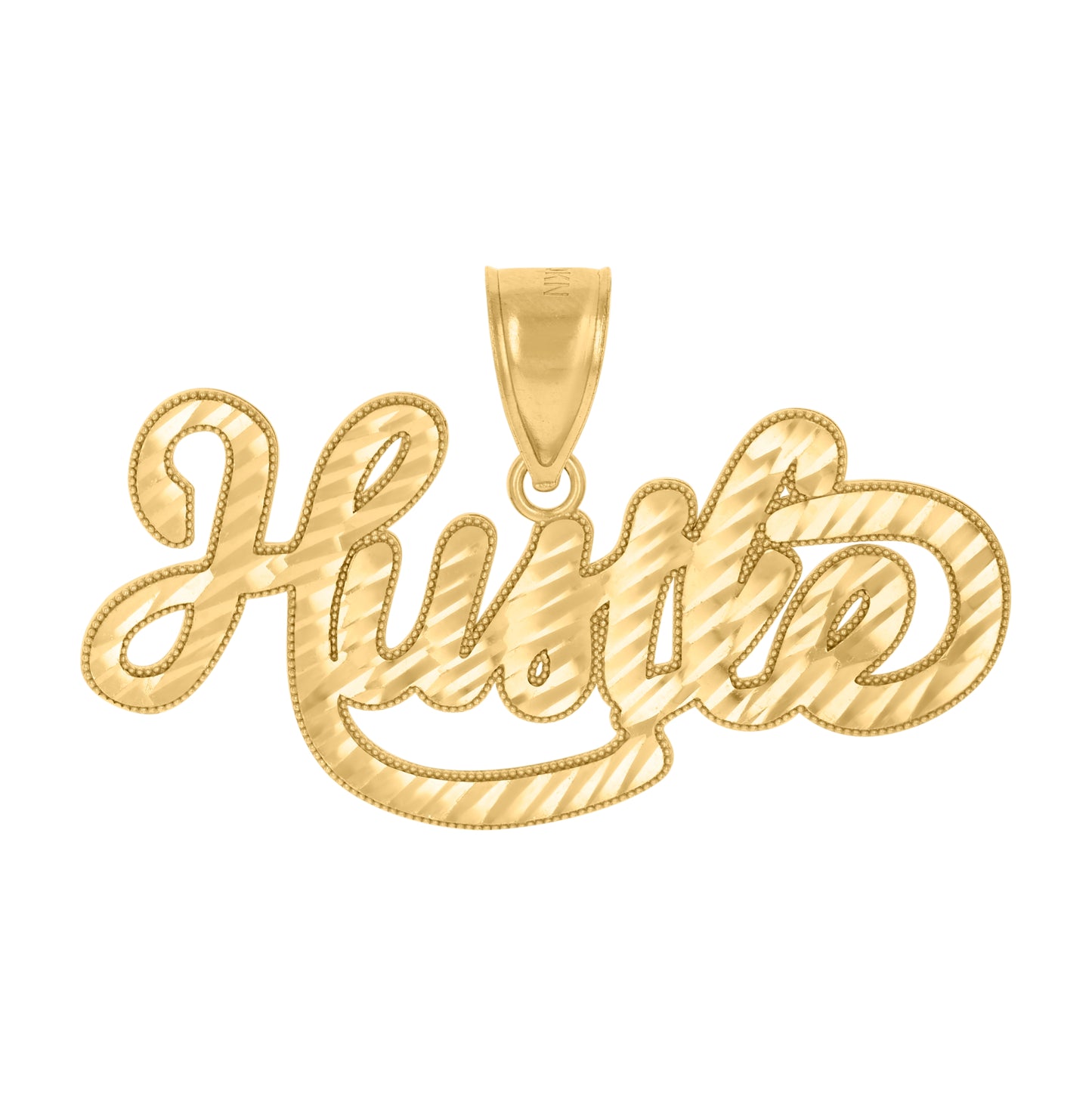 10K Yellow Gold Mens Hustle Talking Fashion Charm Pendant