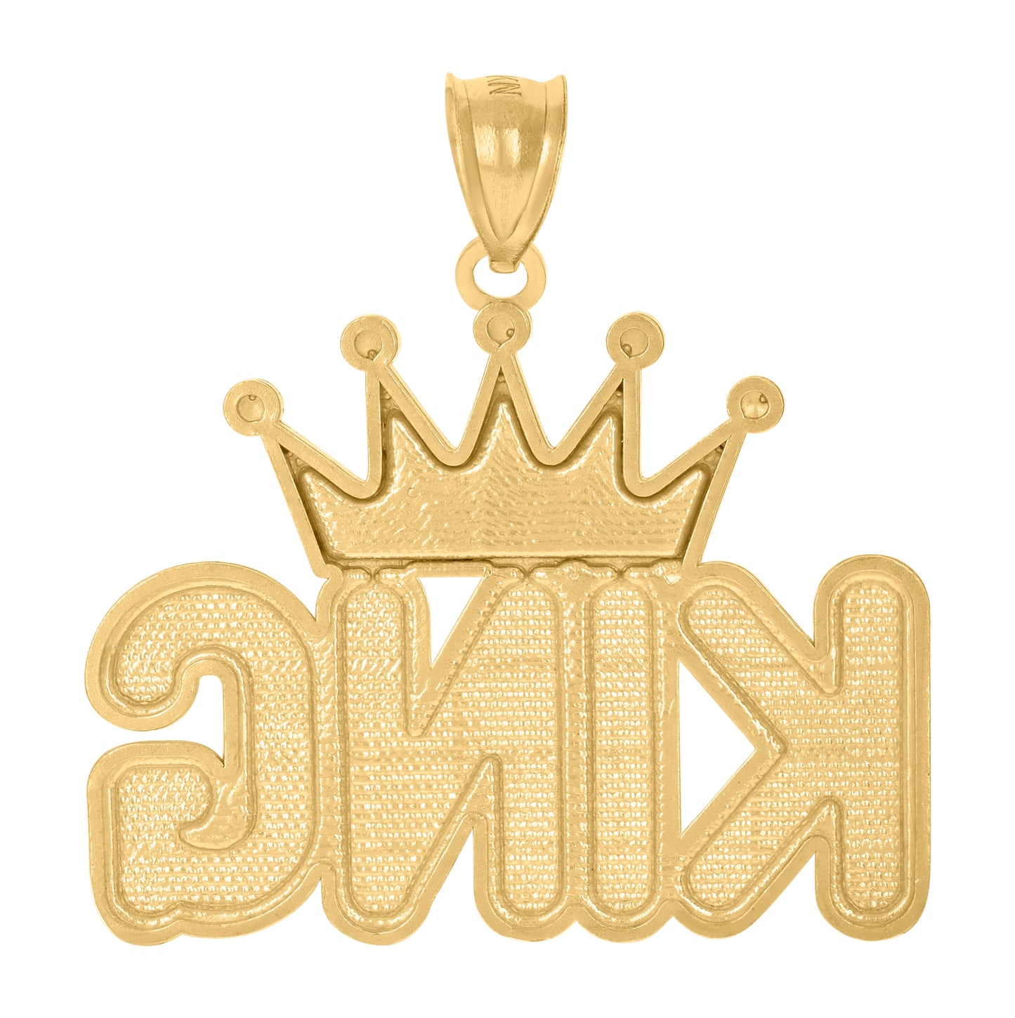 10K Yellow Gold Mens Crown King Fashion Charm Pendant