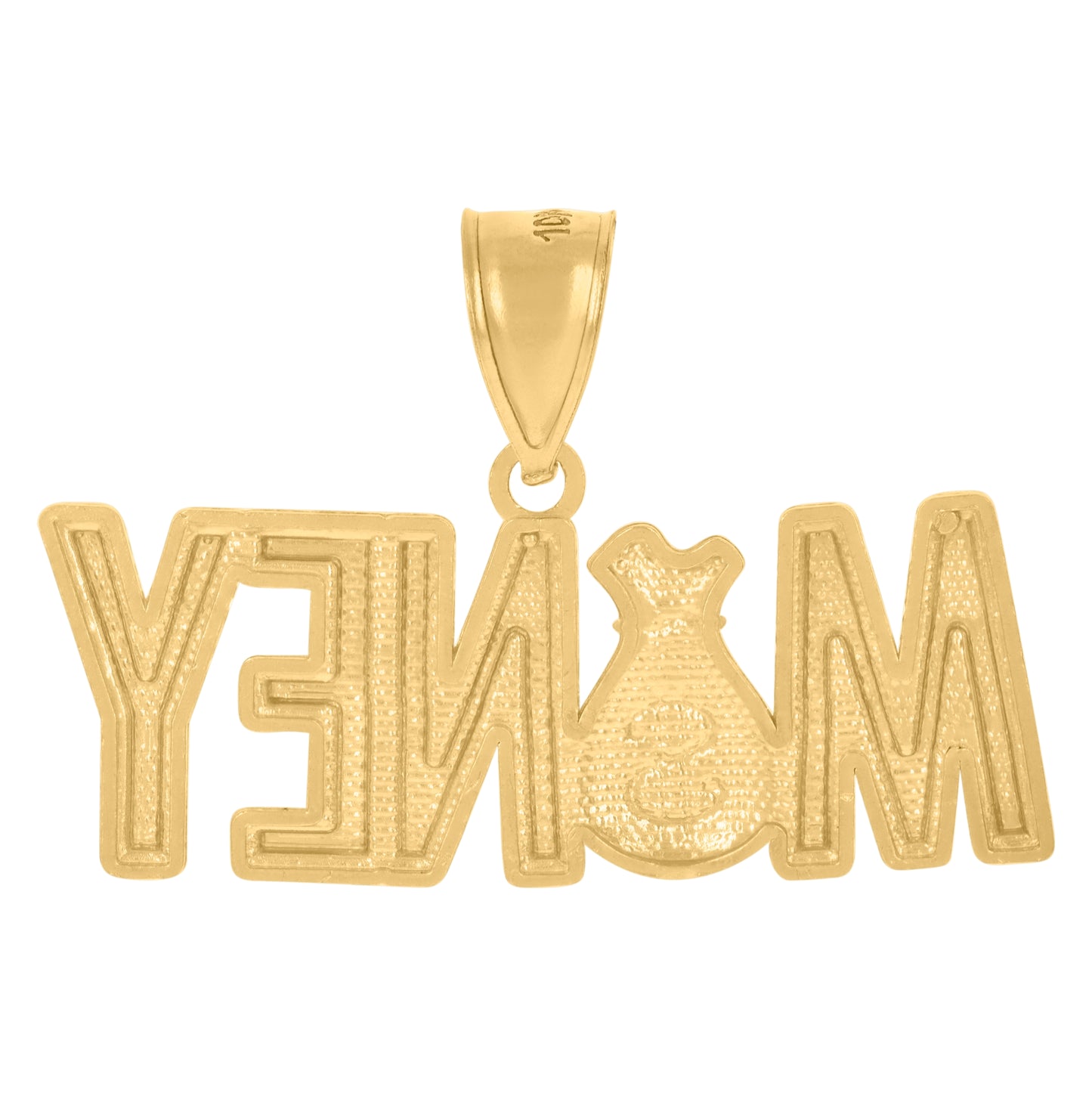 10K Yellow Gold Mens Money Fashion Charm Pendant