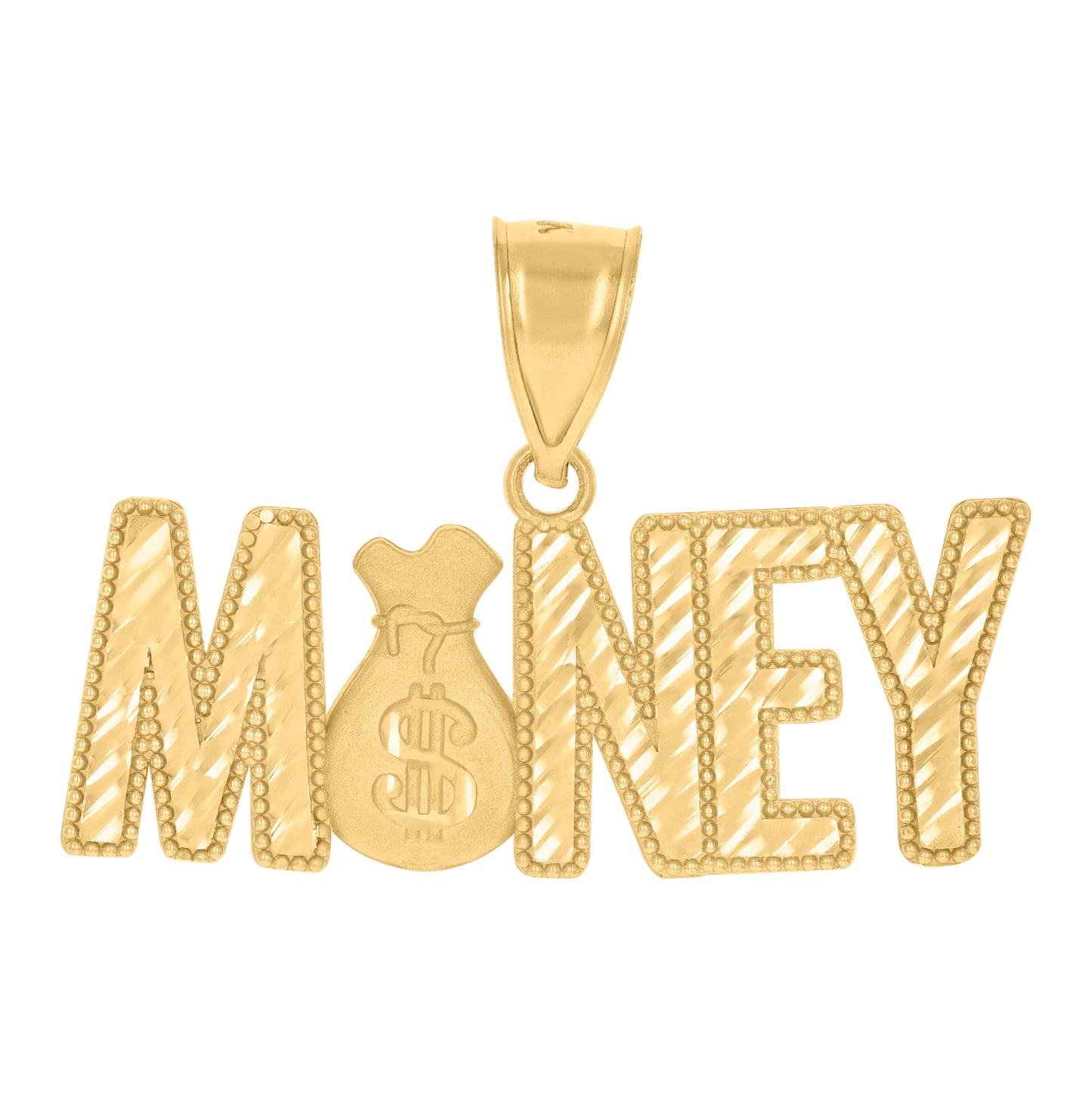 10K Yellow Gold Mens Money Fashion Charm Pendant