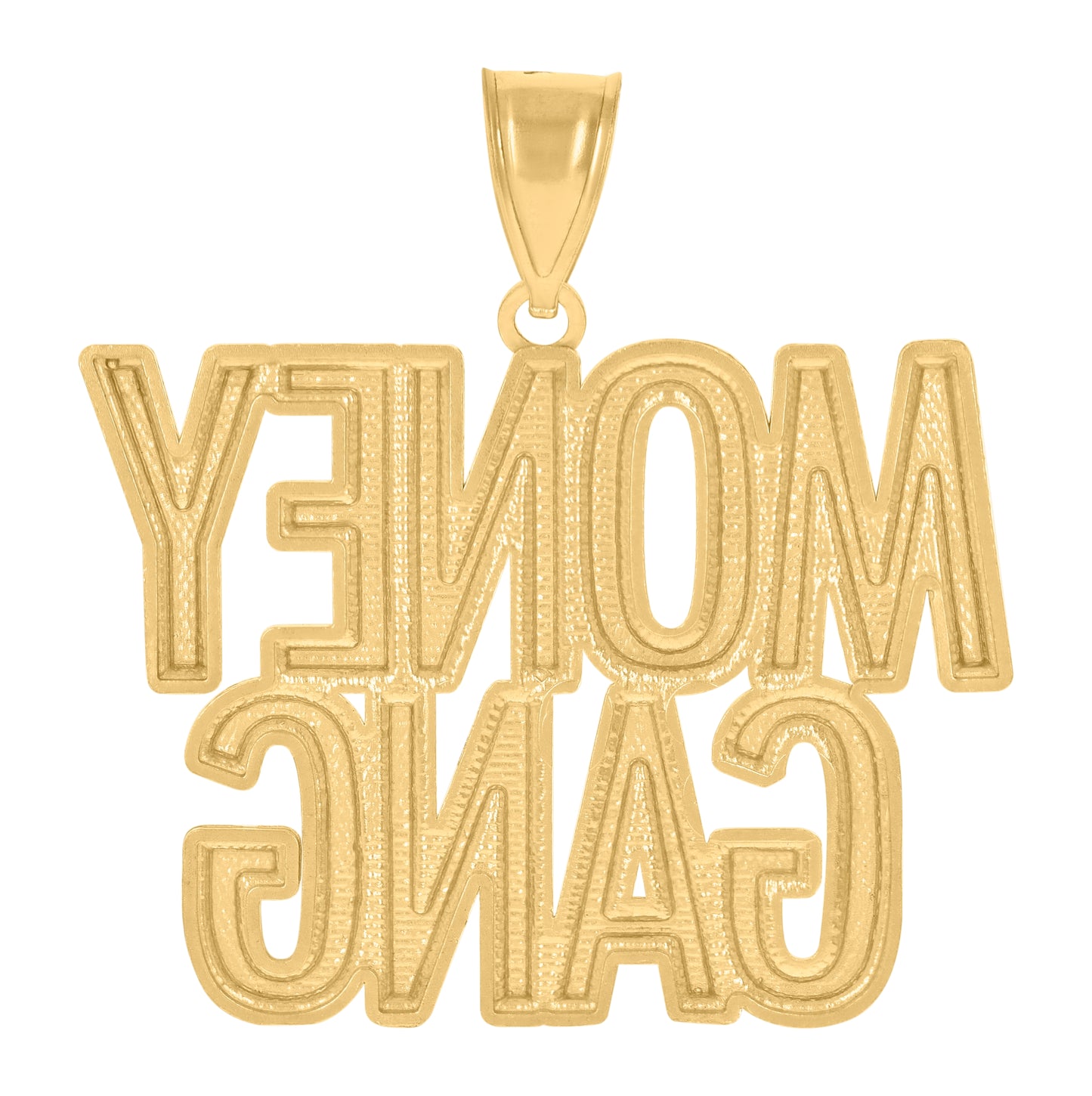 10K Yellow Gold Mens Money Gang Fashion Charm Pendant