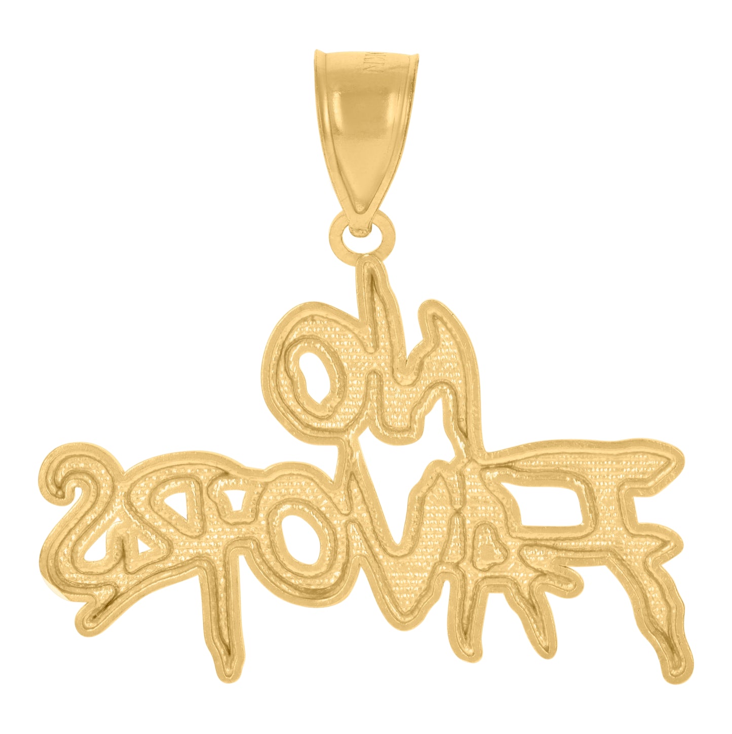 10K Yellow Gold Mens No Favors Talking Fashion Charm Pendant