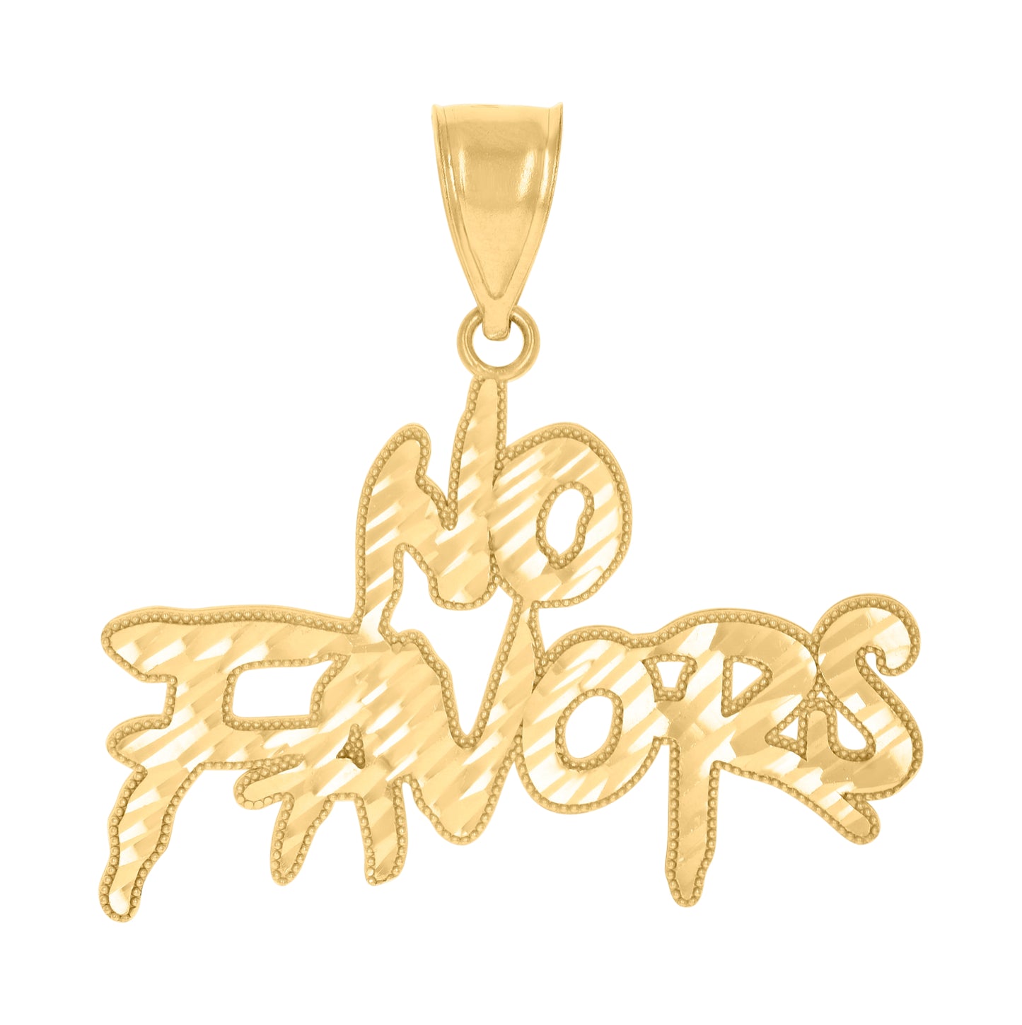 10K Yellow Gold Mens No Favors Talking Fashion Charm Pendant