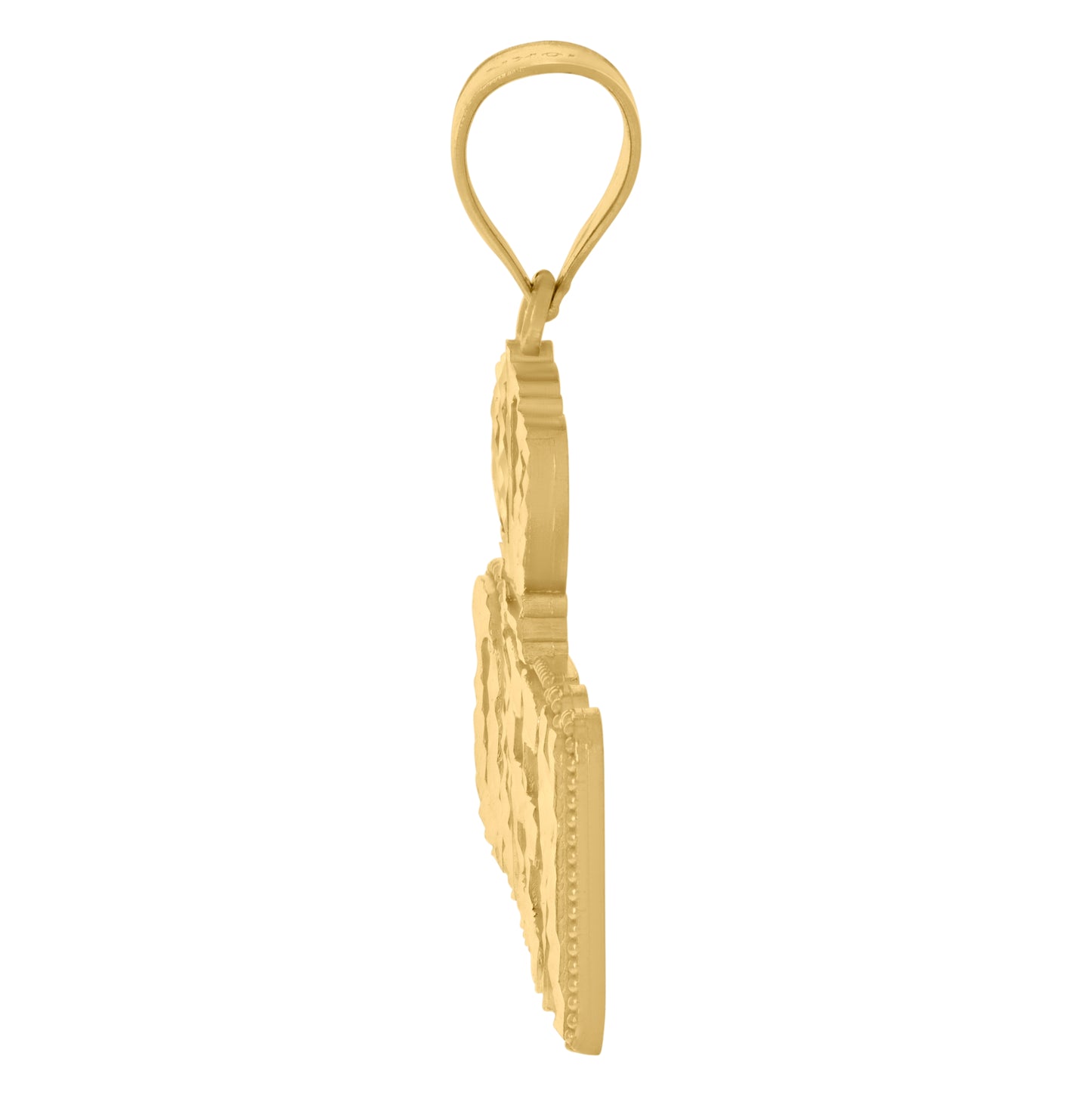 10K Yellow Gold Mens Crown Queen Fashion Charm Pendant