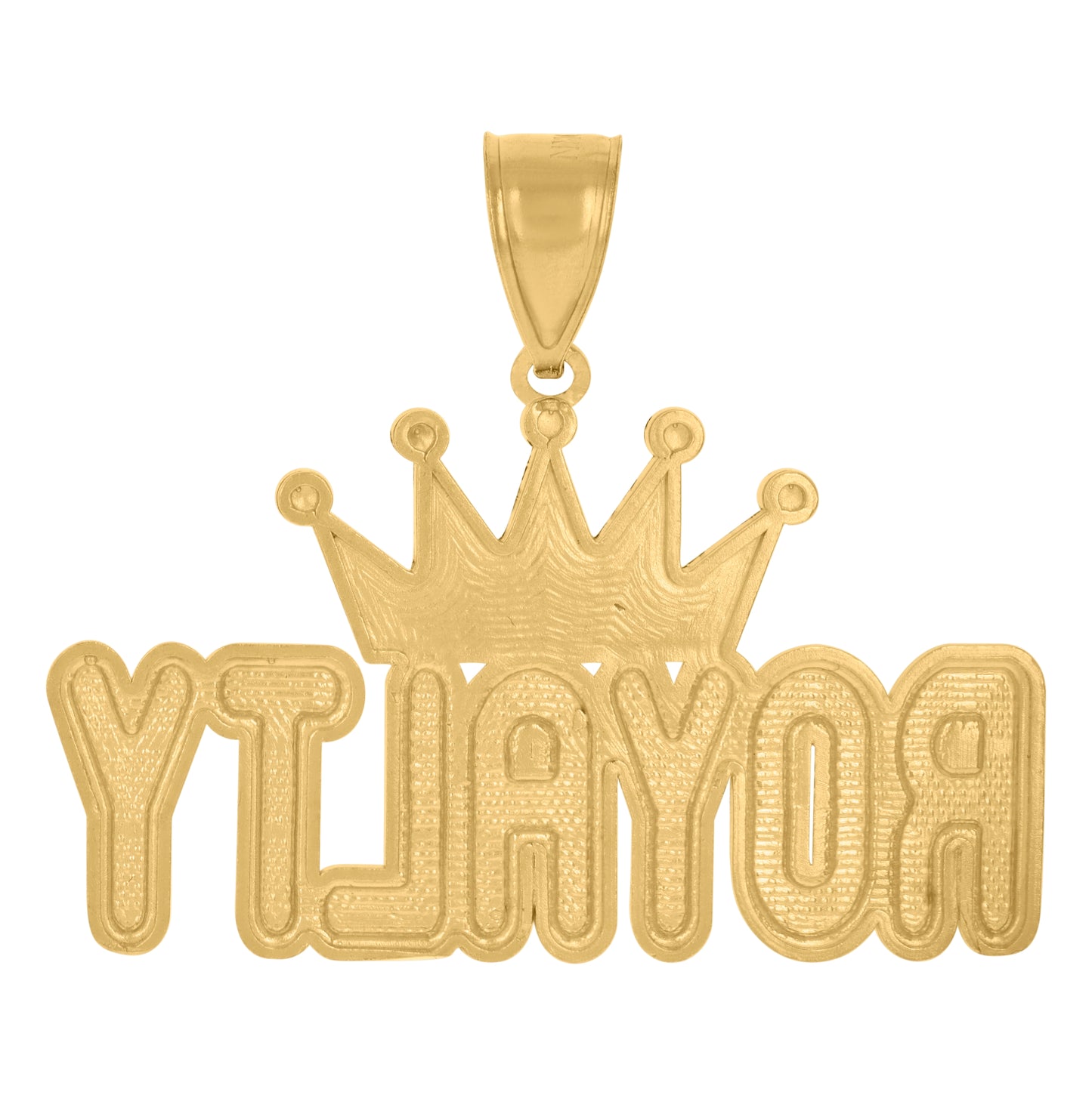 10K Yellow Gold Mens Crown Royalty Fashion Charm Pendant