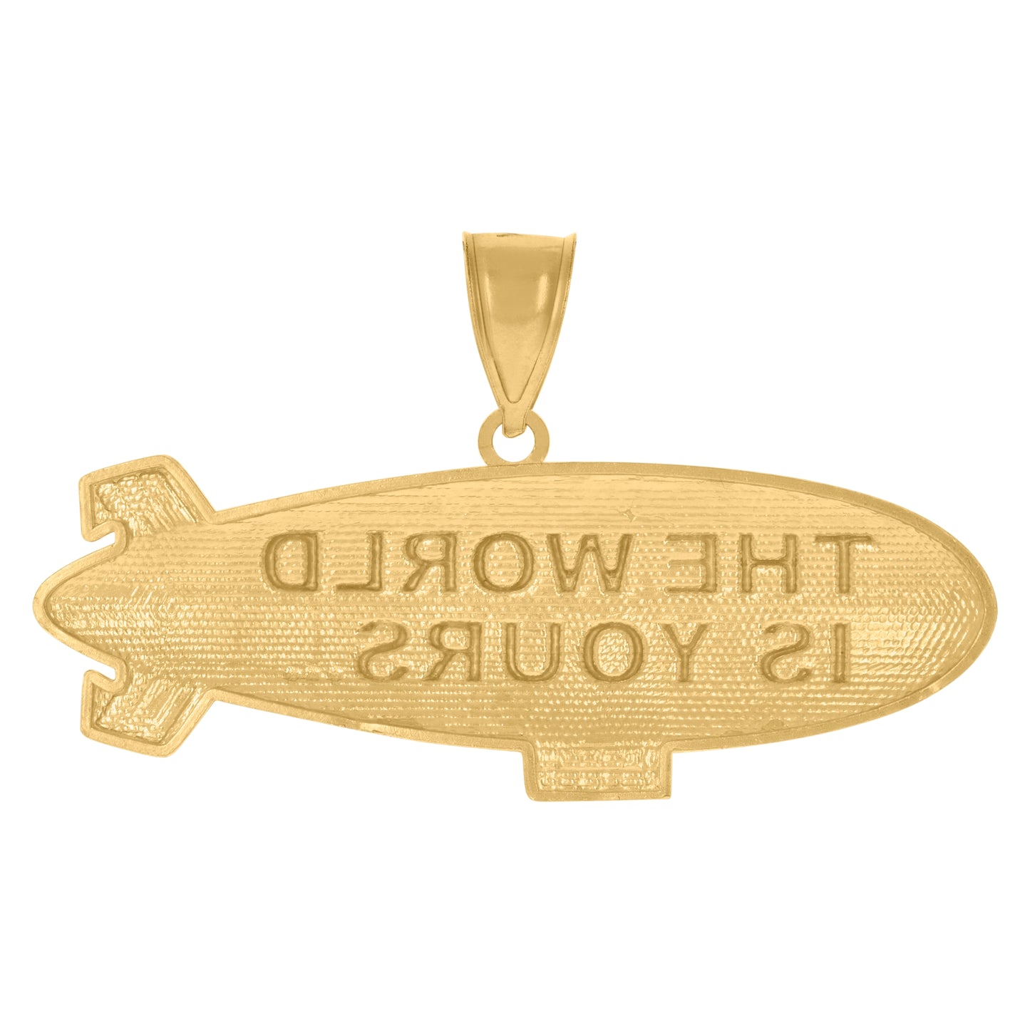 10K Yellow Gold Mens The World Is Yours Talking Fashion Charm Pendant