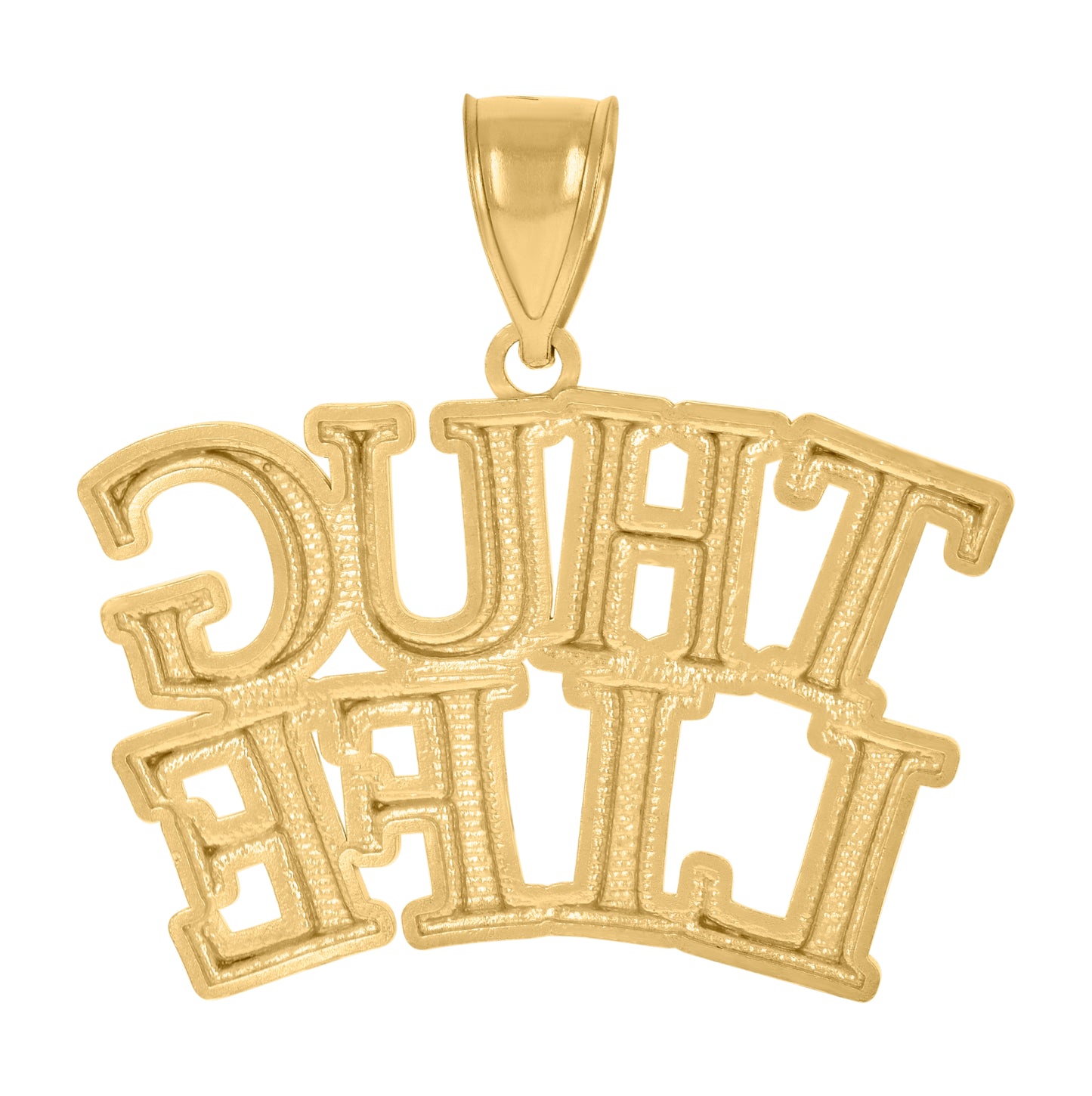 10K Yellow Gold Mens Thug Life Talking Fashion Charm Pendant
