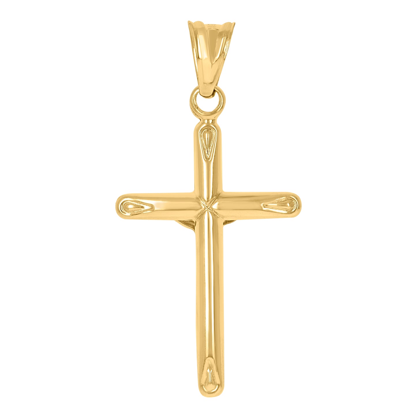 14K Two-tone Gold Mens Crucifix Cross Religious Charm Pendant