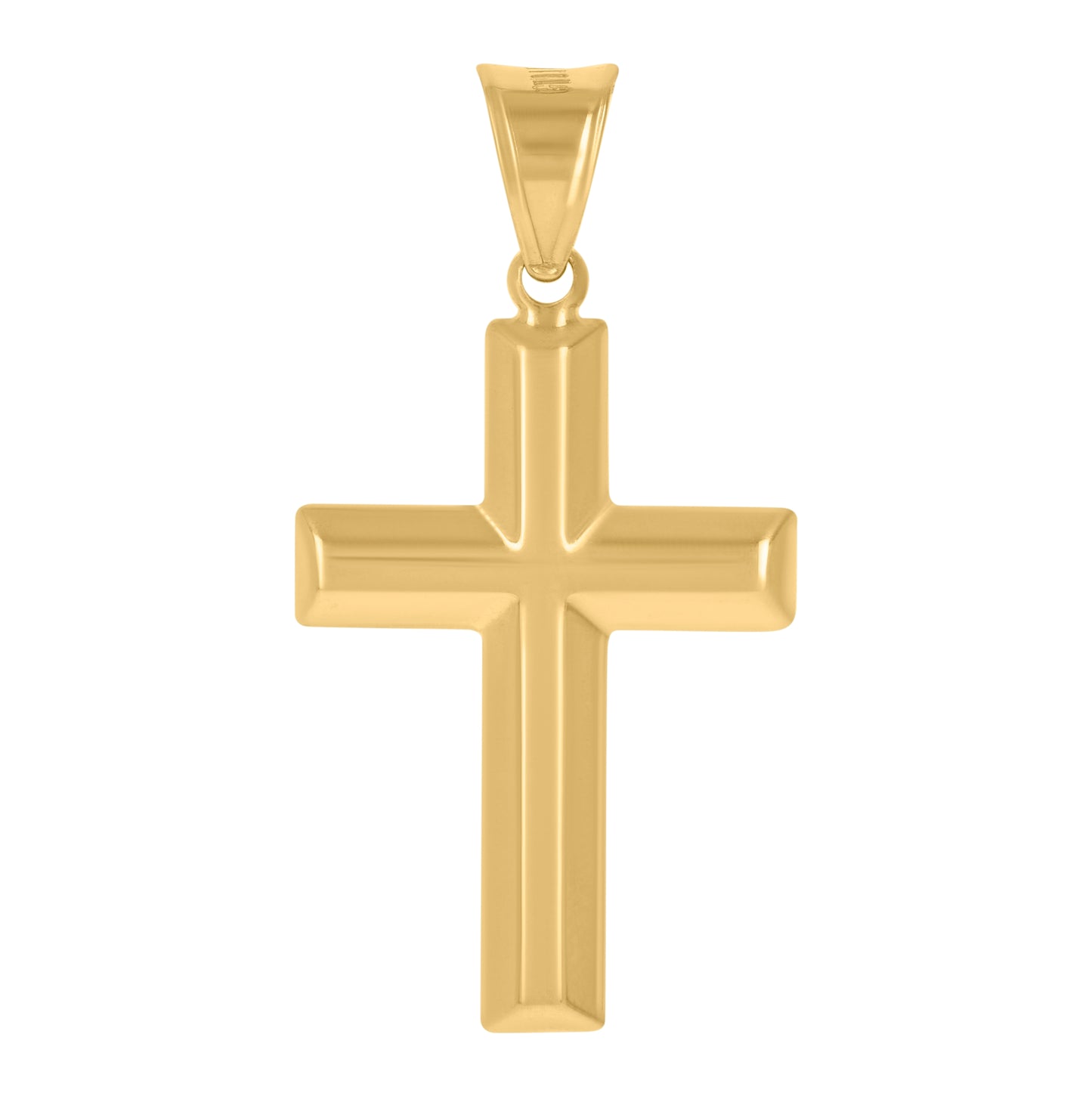 14K Two-tone Gold Unisex Crucifix Cross Religious Charm Pendant