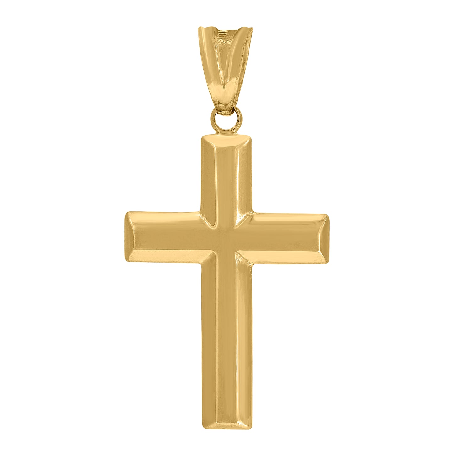 14K Two-tone Gold Mens Cross Religious Charm Pendant