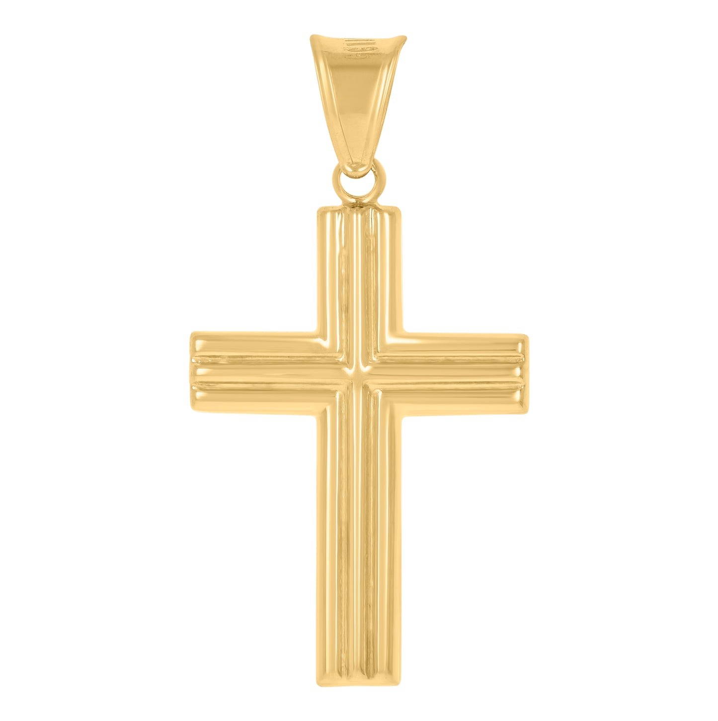 14K Two-Tone Gold Mens Crucifix Cross Religious Charm Pendant