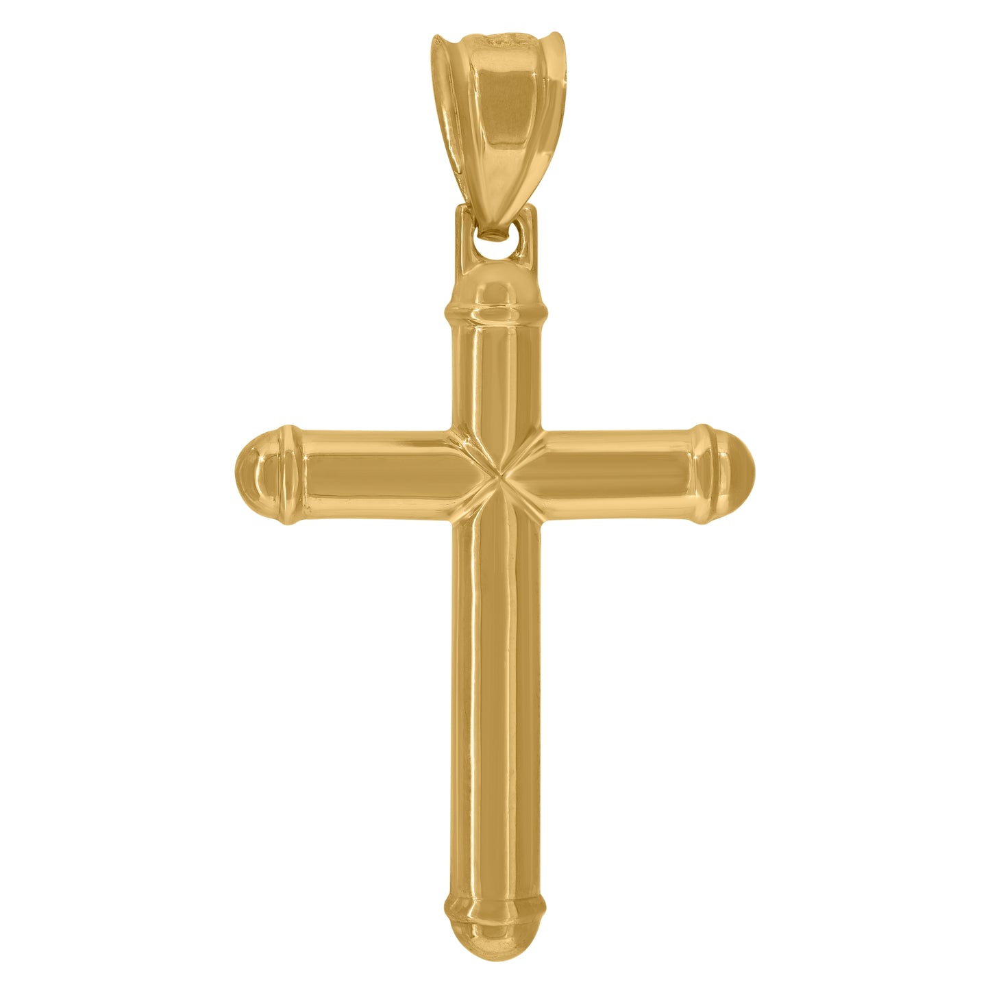 14K Two-tone Gold Mens Cross Religious Charm Pendant