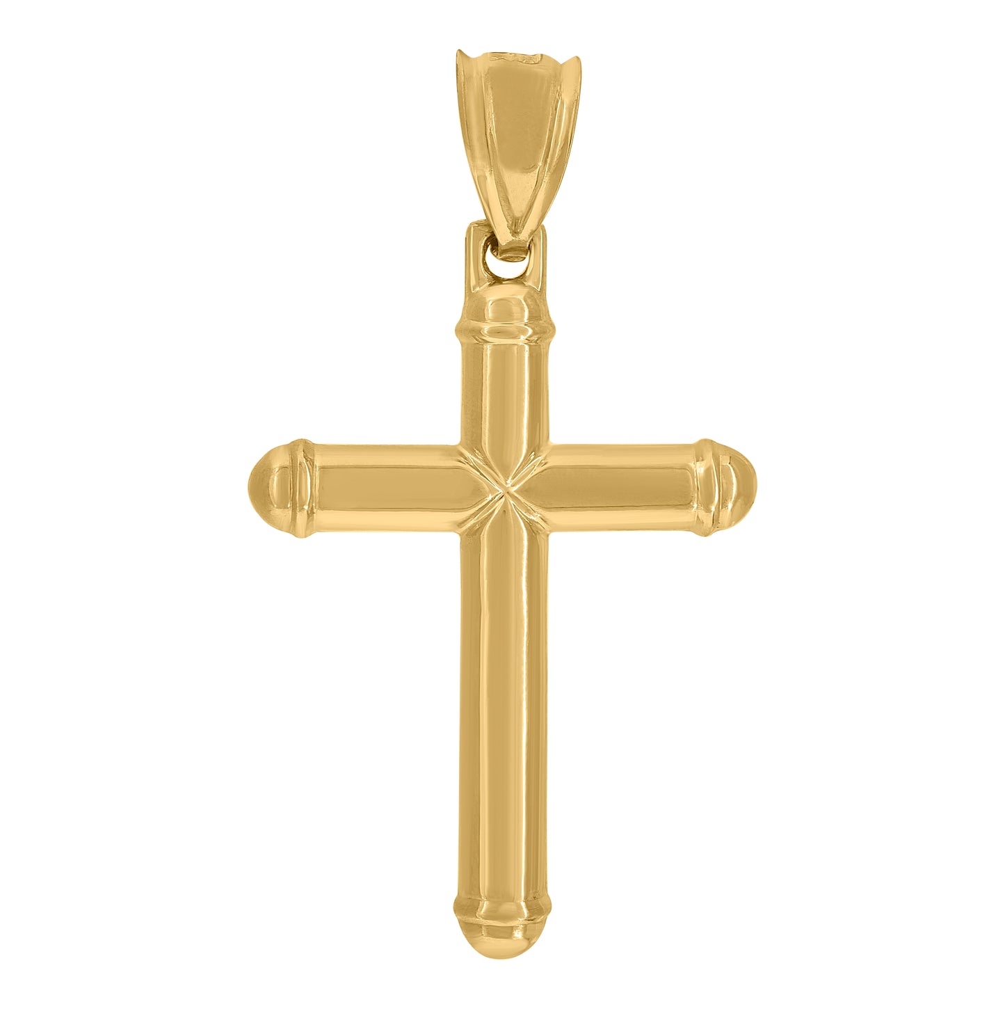 14K Two-tone Gold Mens Cross Religious Charm Pendant