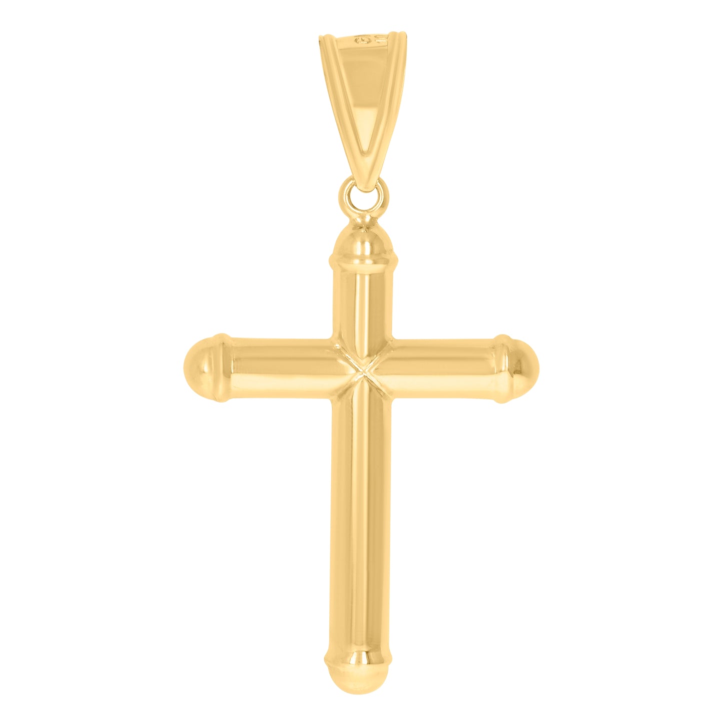 14K Two-tone Gold Mens Cross Religious Charm Pendant