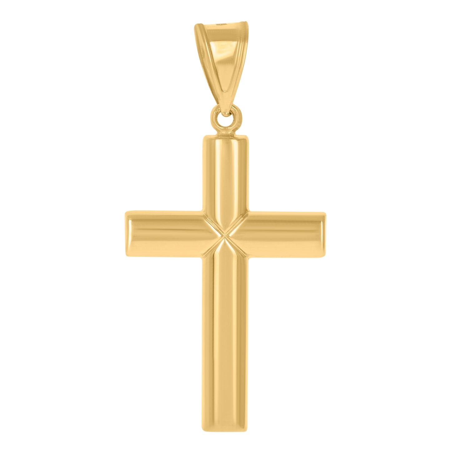 14K Two-Tone Gold Mens Cross Religious Charm Pendant