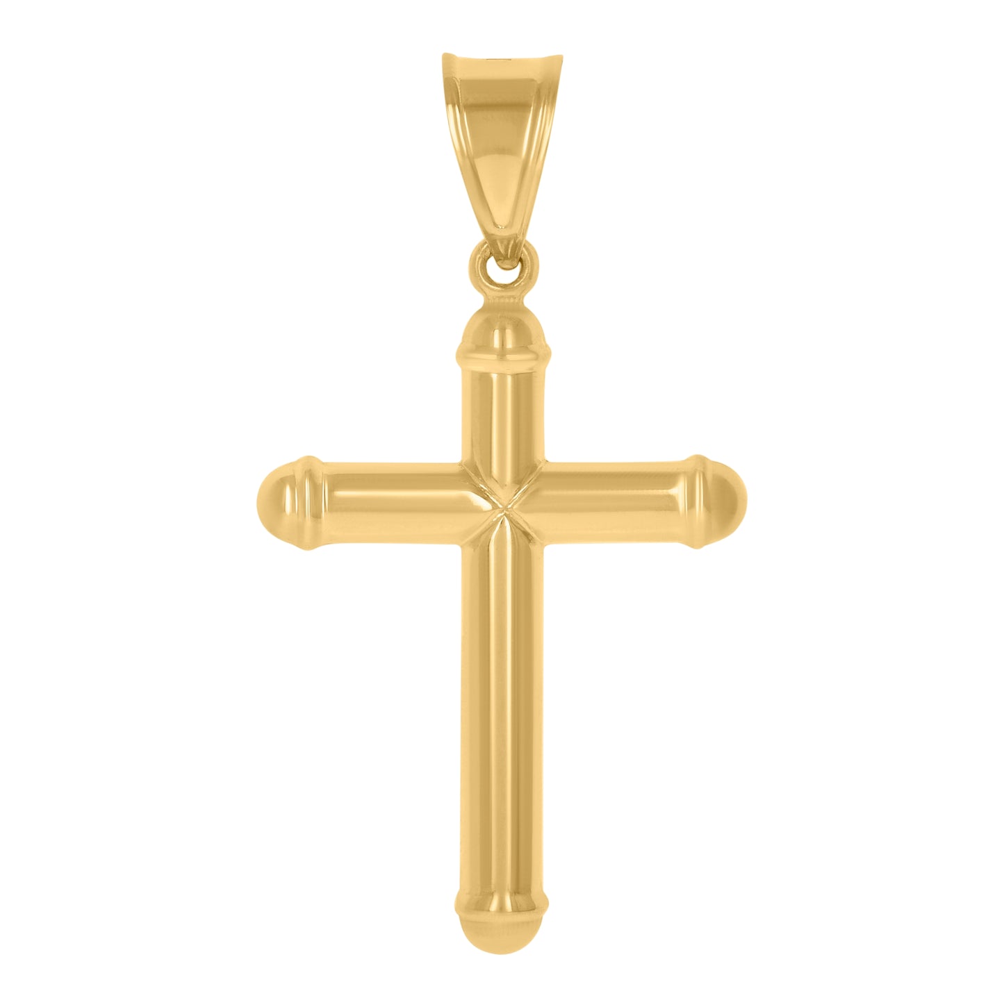 14K Two-Tone Gold Mens Cross Religious Charm Pendant