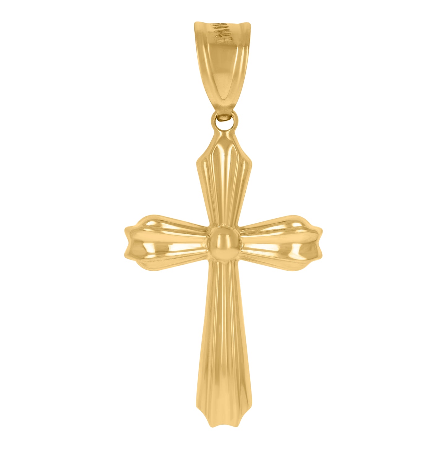 14K Yellow Gold Unisex Cross Religious Charm Pendant