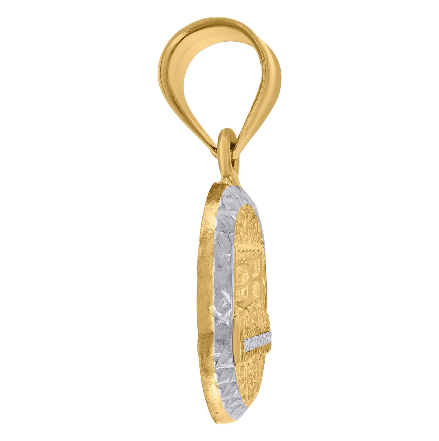 14K Two-tone Gold Mens Last Supper Religious Charm Pendant