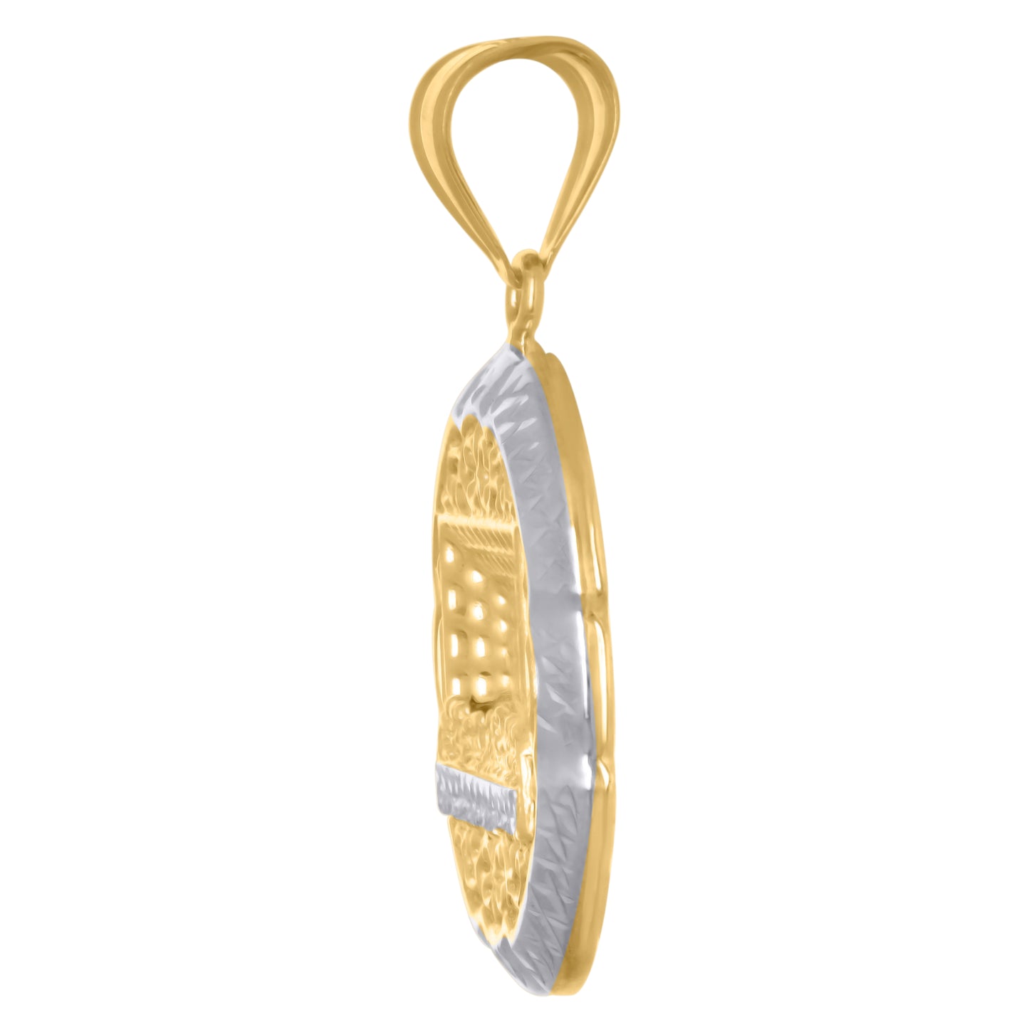 14K Two-tone Gold Mens Last Supper Religious Charm Pendant