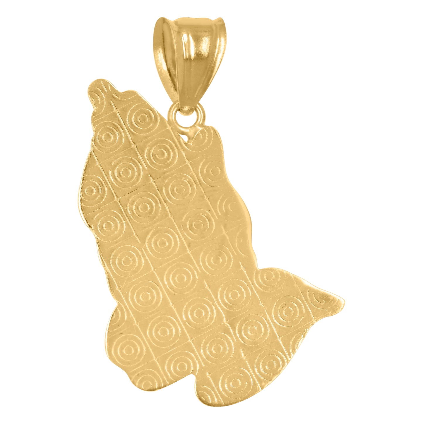 14K Two-tone Gold Mens Praying Hands Symbol Religious Charm Pendant