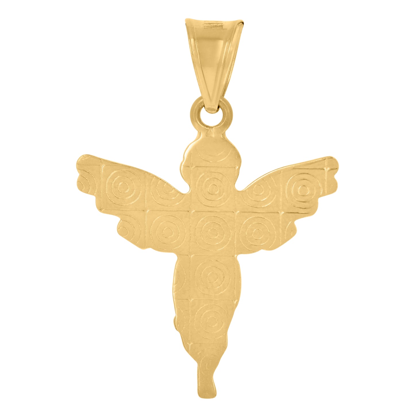 14K Two-Tone Gold Mens Angel Religious Charm Pendant