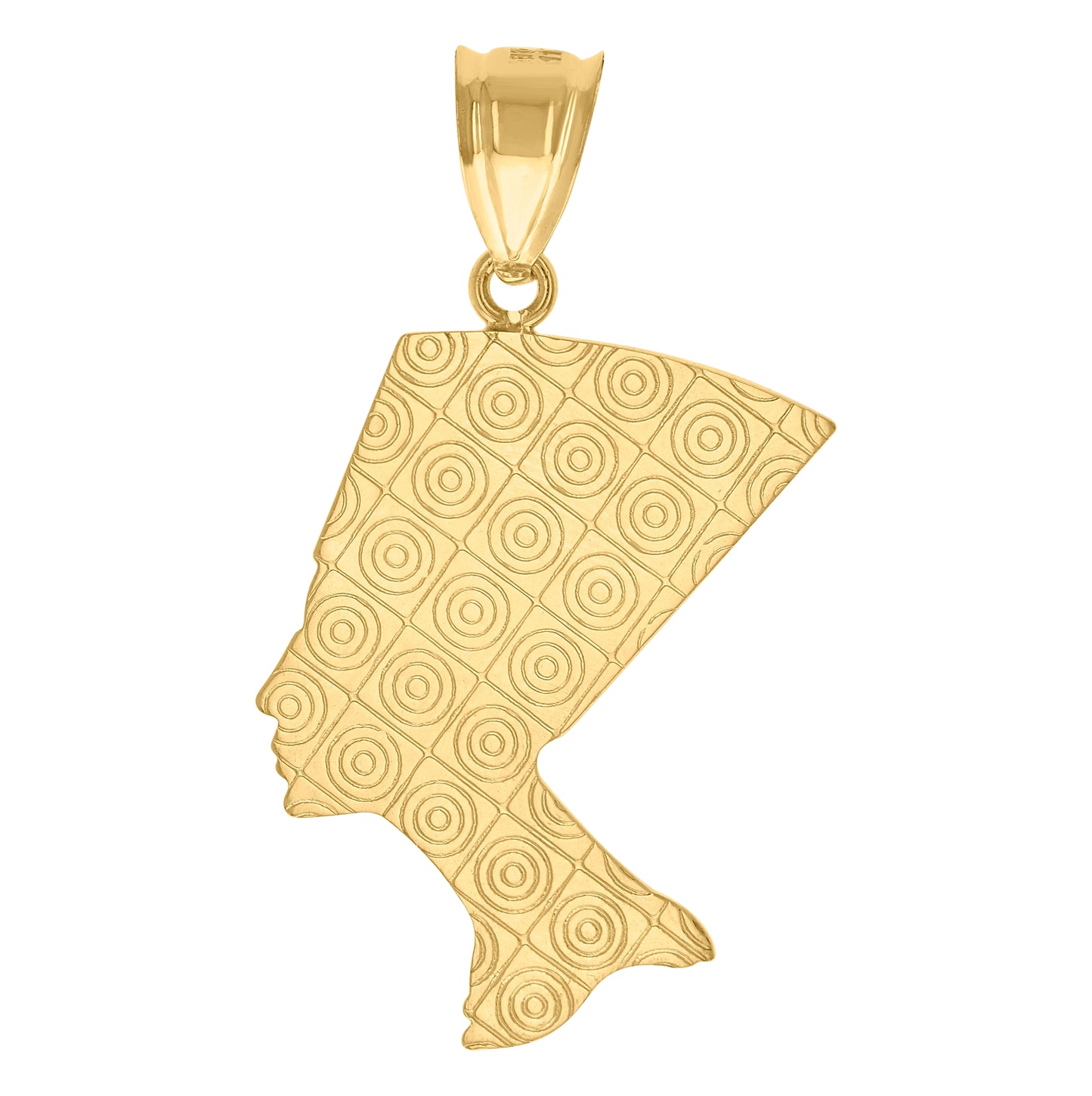 14K Two-tone Gold Mens Nefertiti Egyptian Charm Pendant