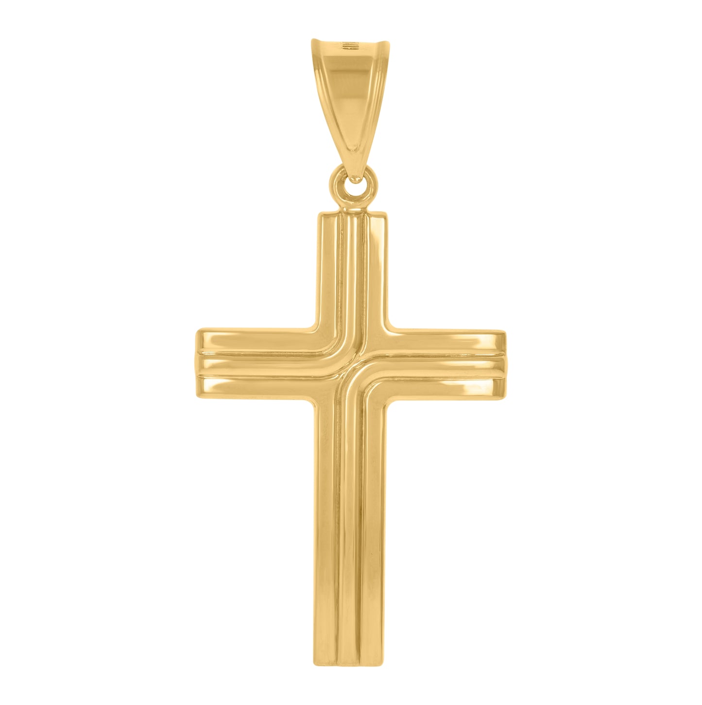 14K Two-tone Gold Unisex Cross Religious Charm Pendant