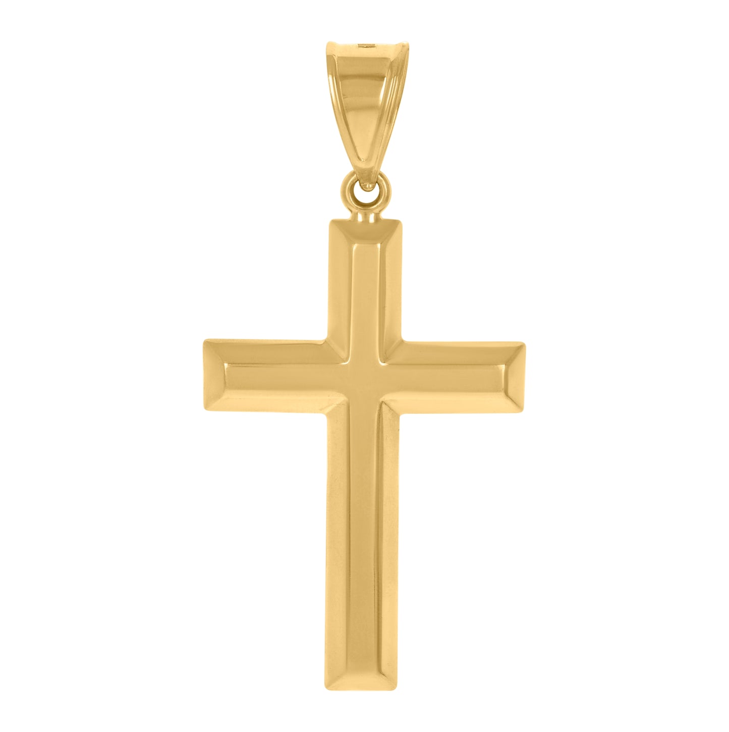 14K Two-Tone Gold Mens Cross Religious Charm Pendant