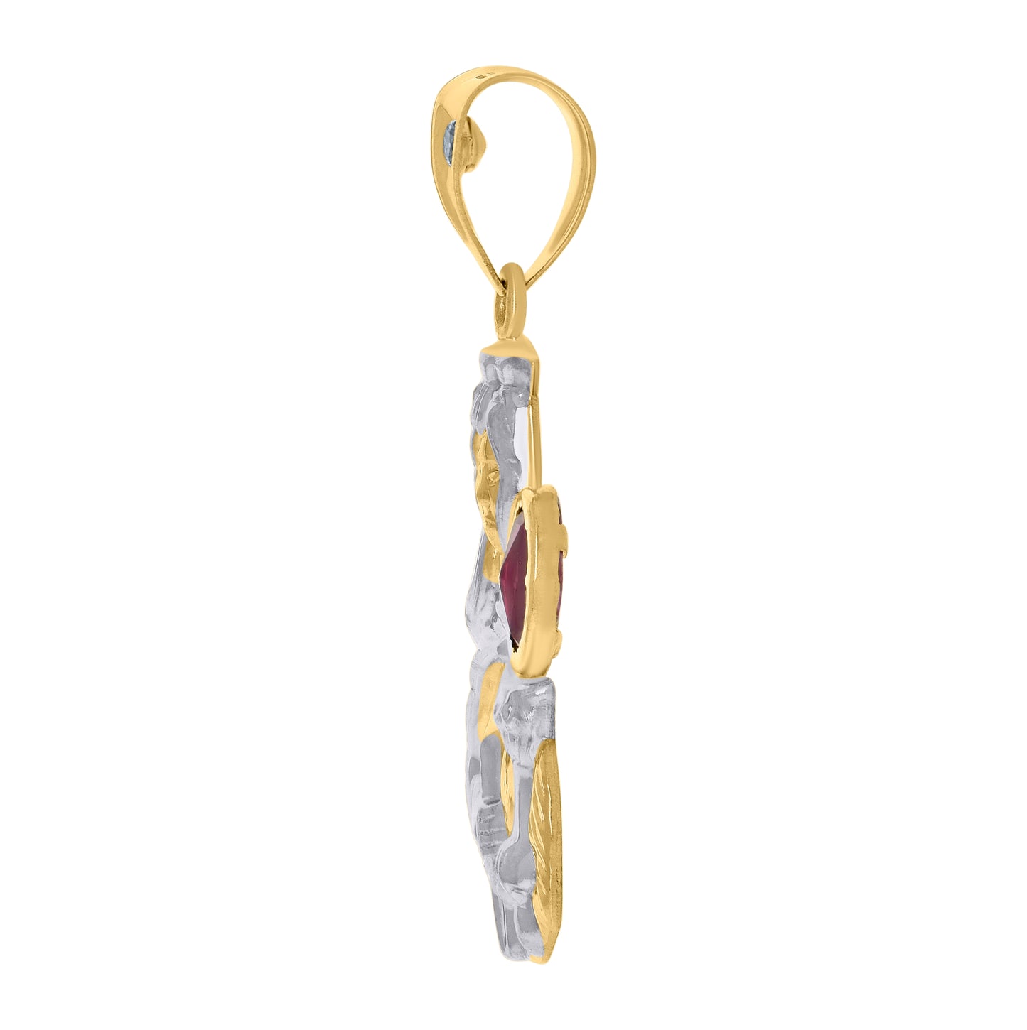 14K Two-Tone Gold Mens St. Barbara Religious Charm Pendant