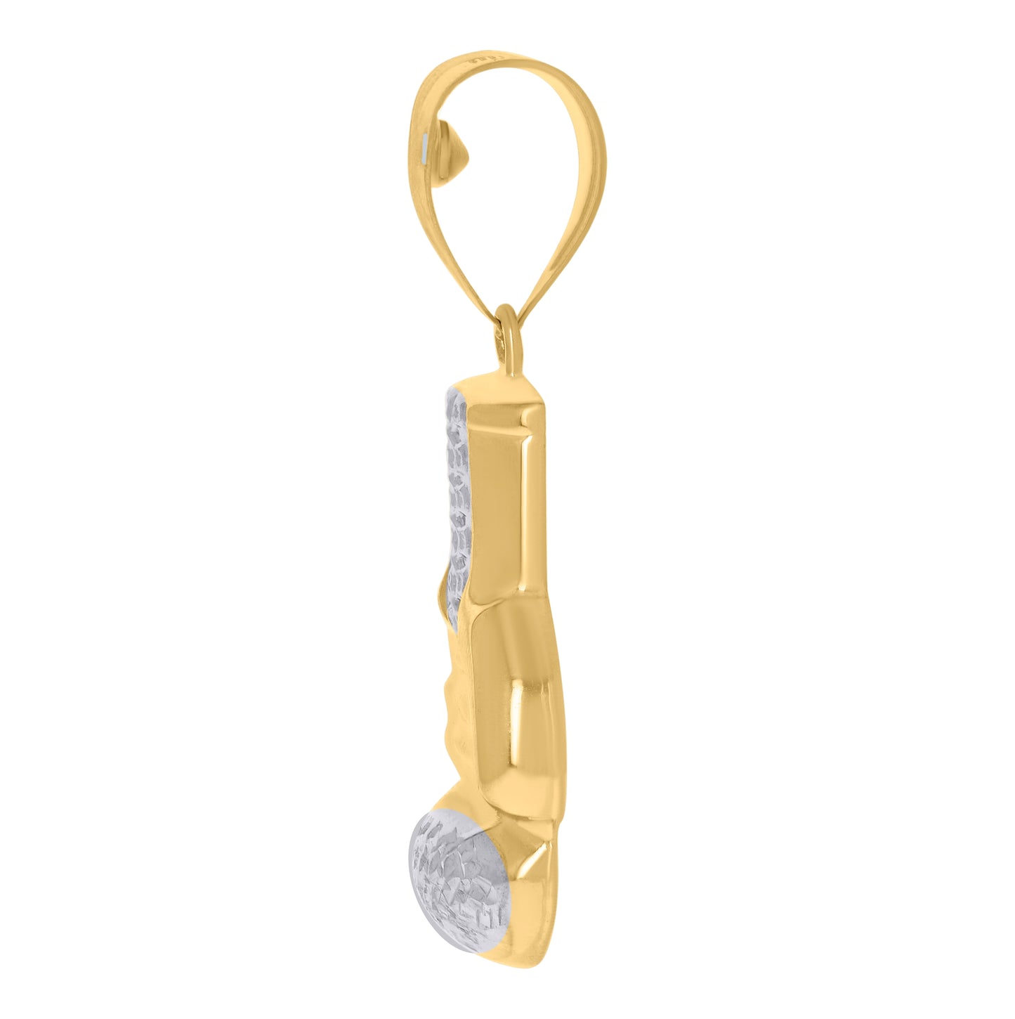 14K Two-Tone Gold Mens Boxing Glove Sports Charm Pendant