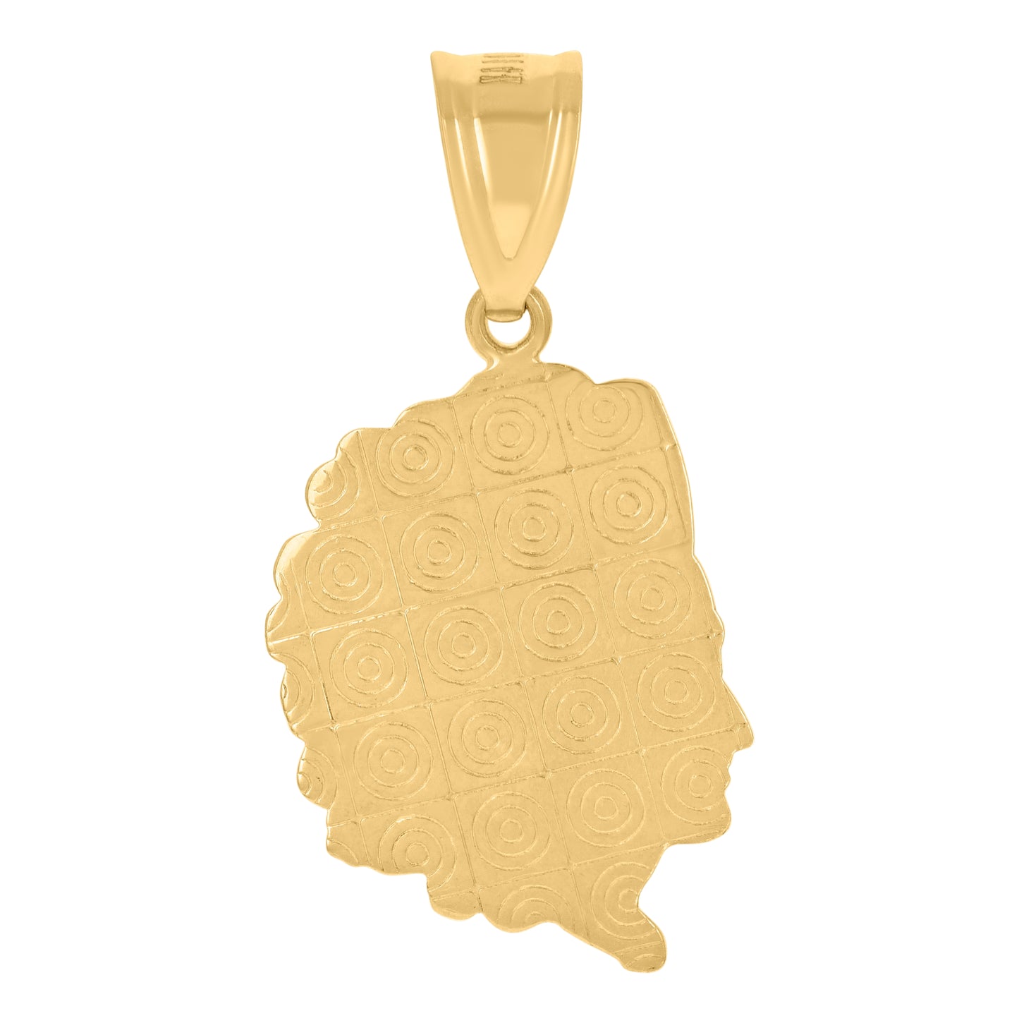 14K Two-Tone Gold Mens Native Indian Fashion Charm Pendant