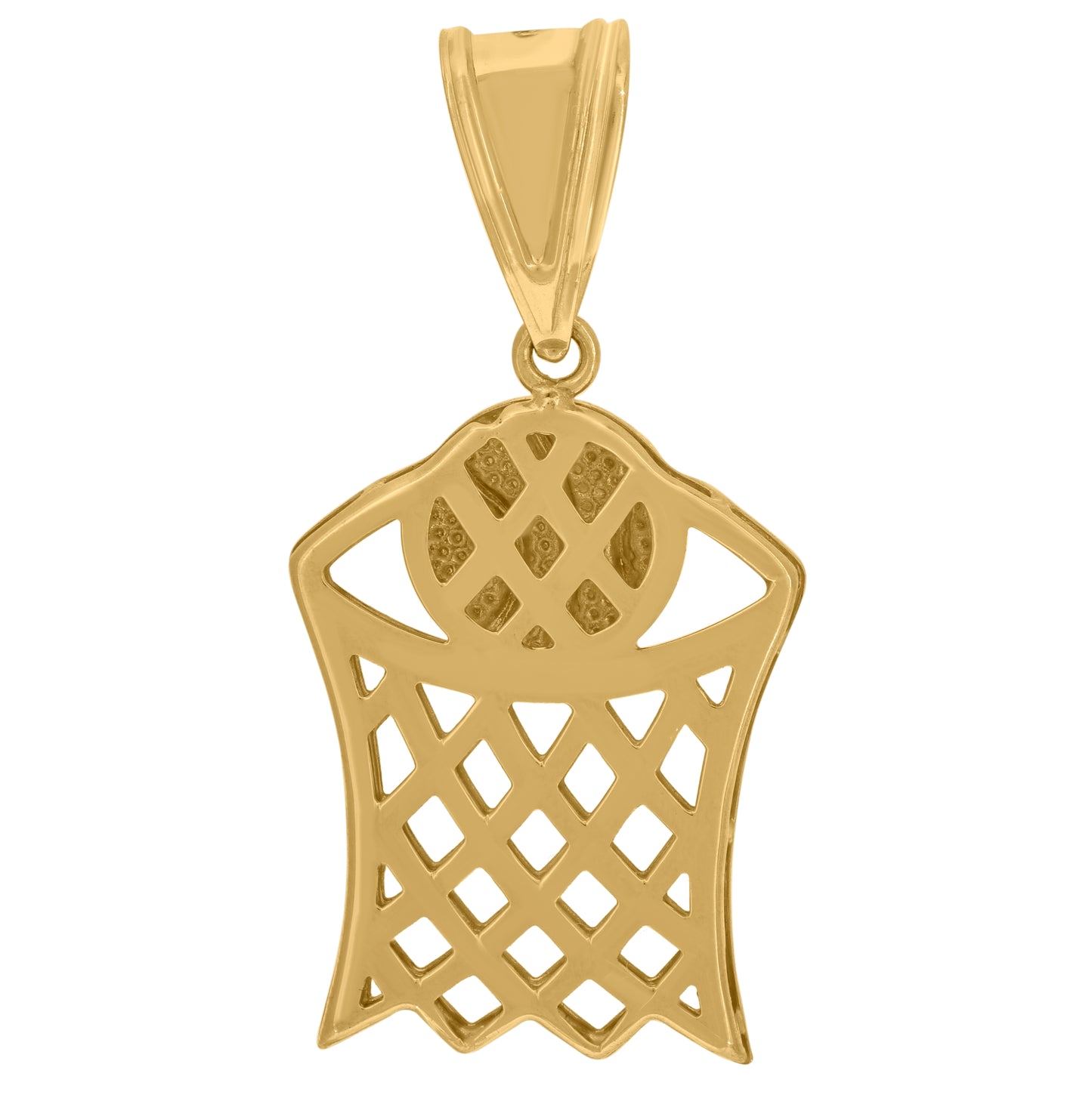 14K Two-tone Gold Mens Basket Ball Sports Charm Pendant