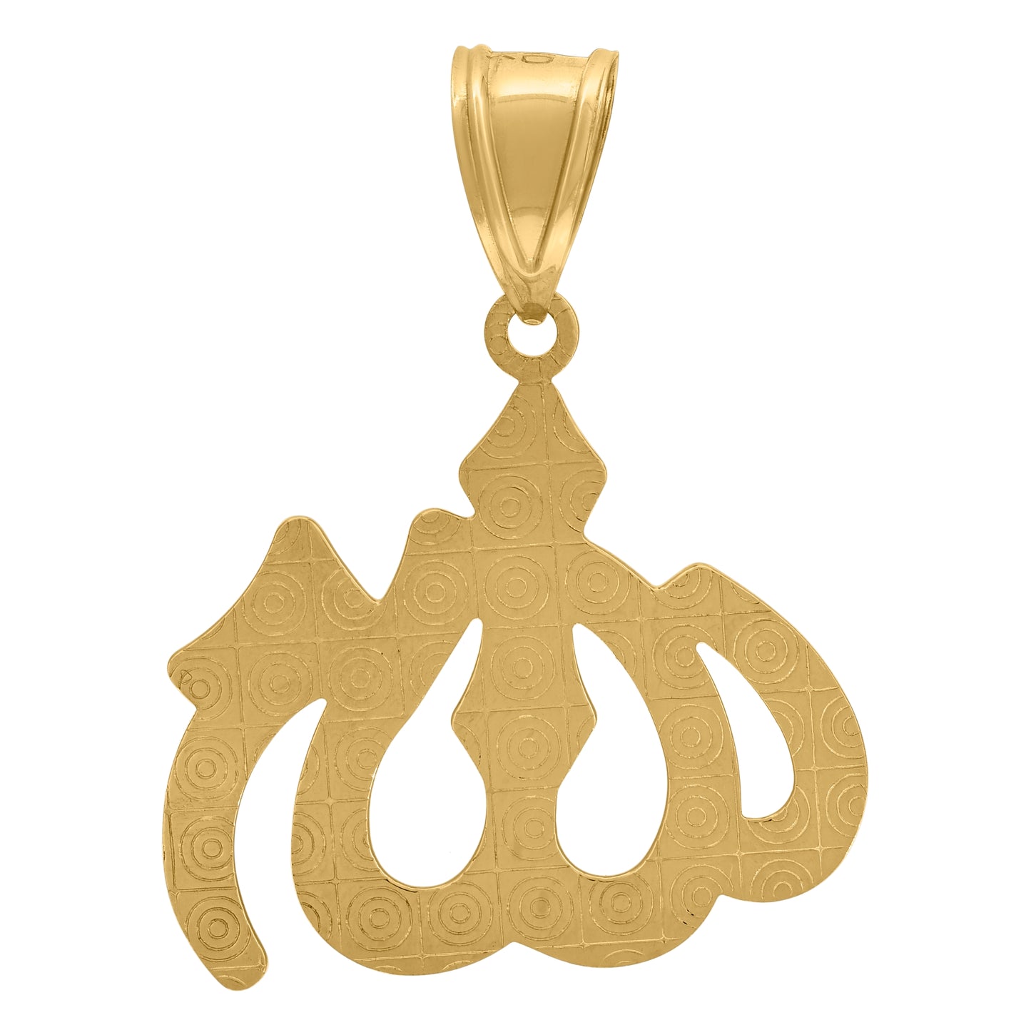 14K Two-tone Gold Mens ALLAH Symbol Religious Charm Pendant