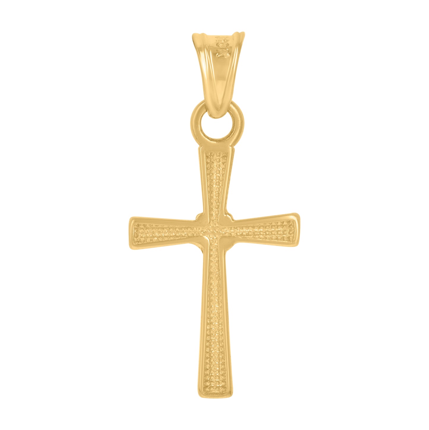 10K Yellow Gold Mens Cross Religious Charm Pendant
