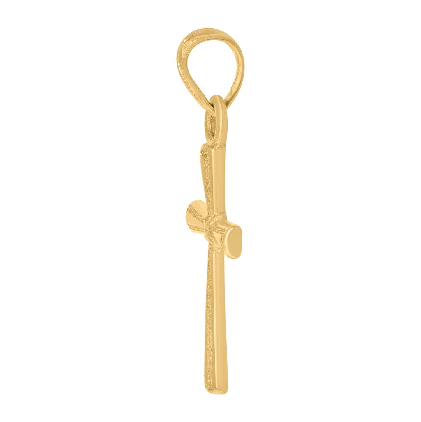10K Yellow Gold Mens Cross Religious Charm Pendant