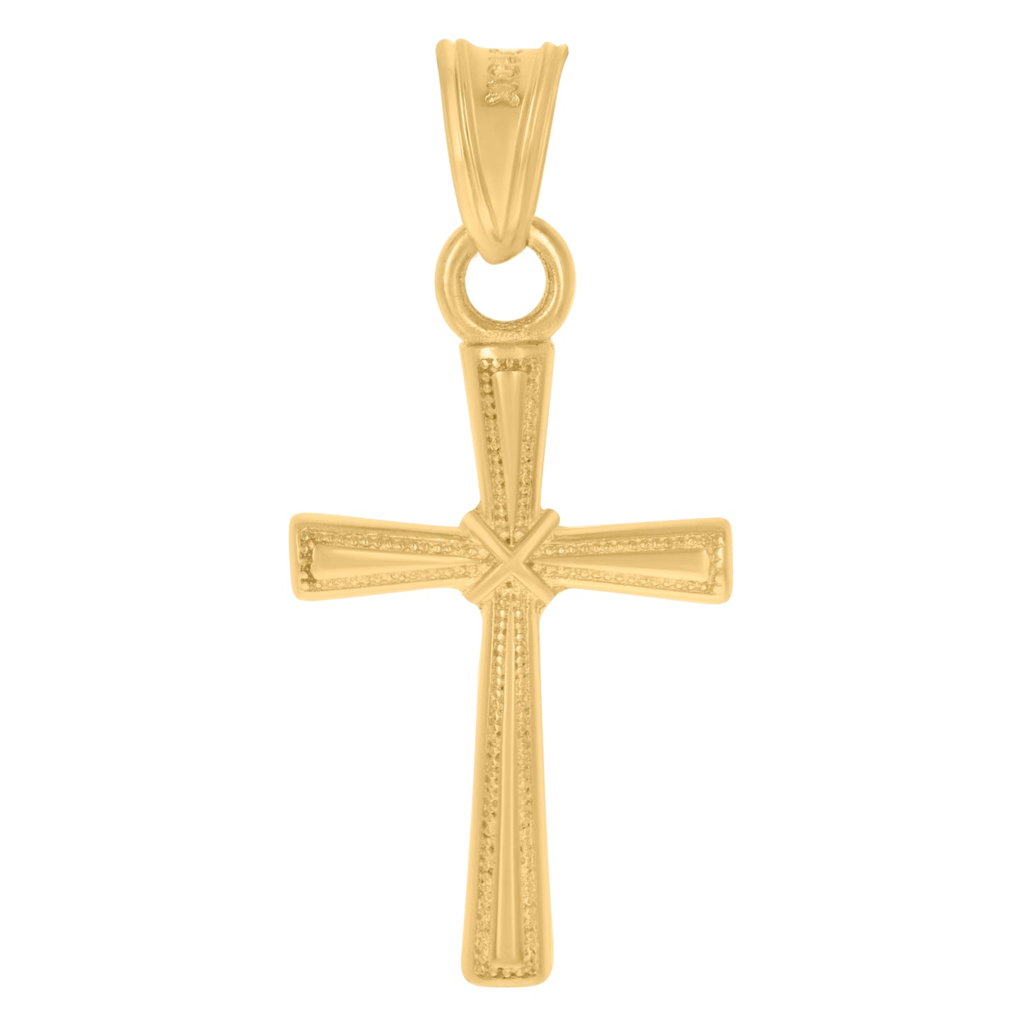 10K Yellow Gold Mens Cross Religious Charm Pendant