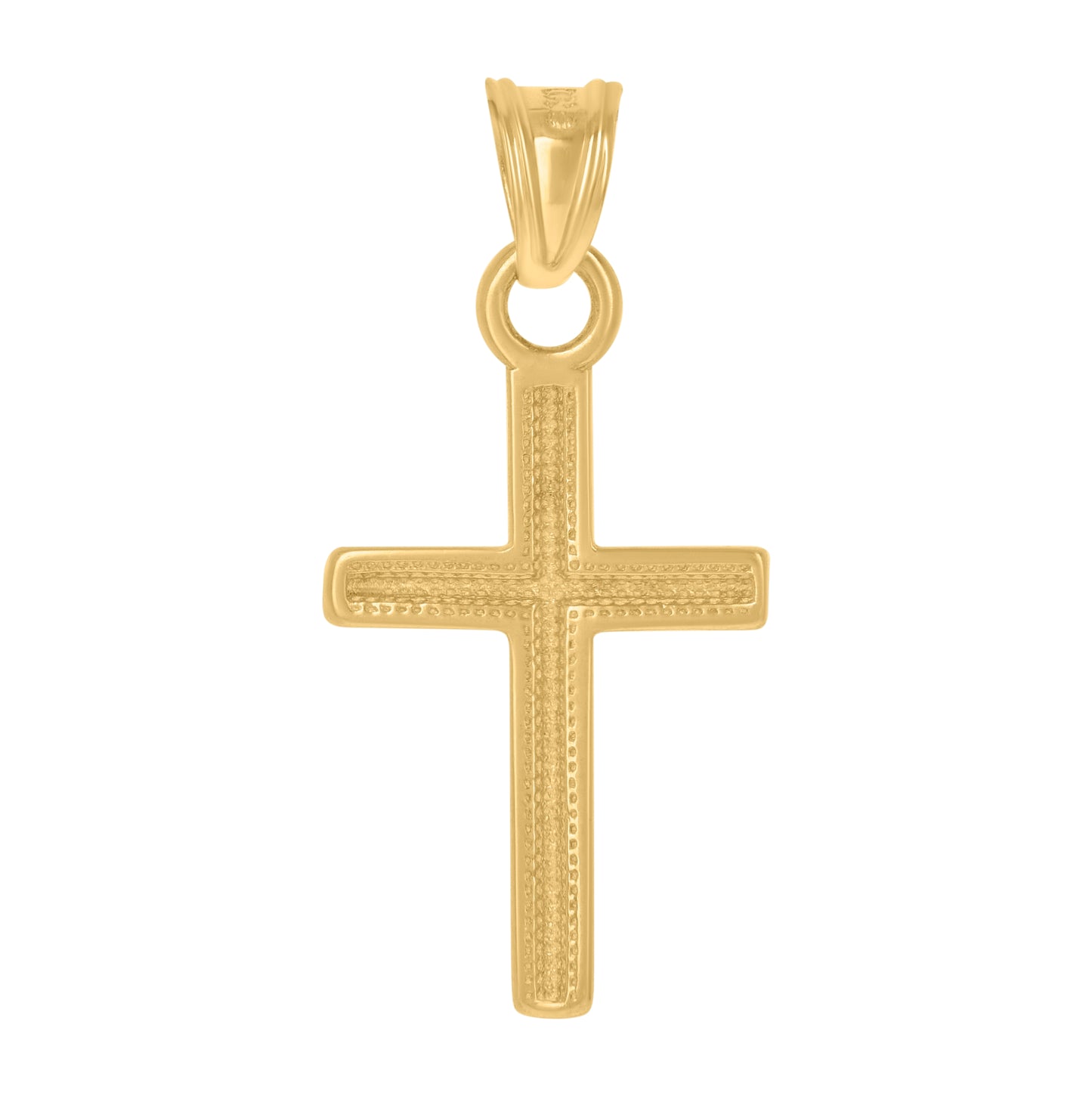 10K Yellow Gold Unisex Cross Religious Charm Pendant