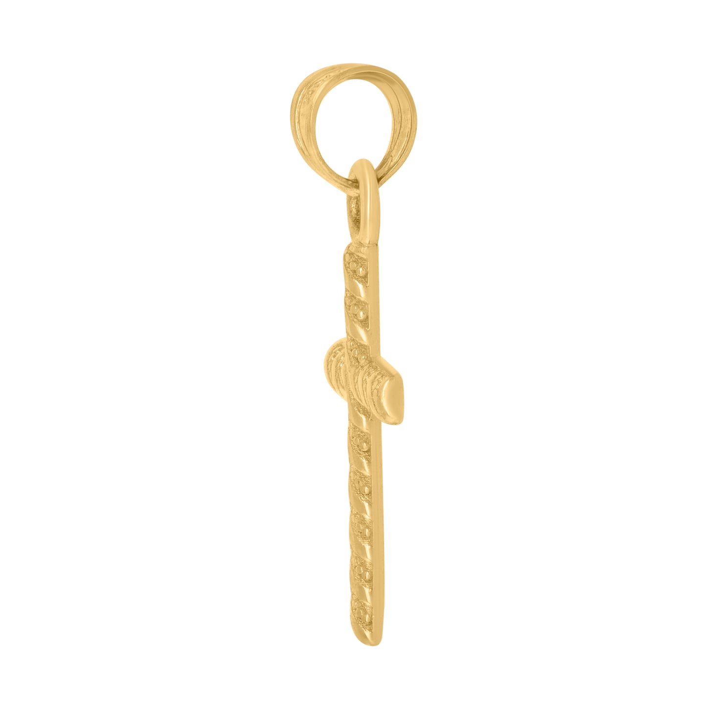 10K Yellow Gold Unisex Cross Religious Charm Pendant