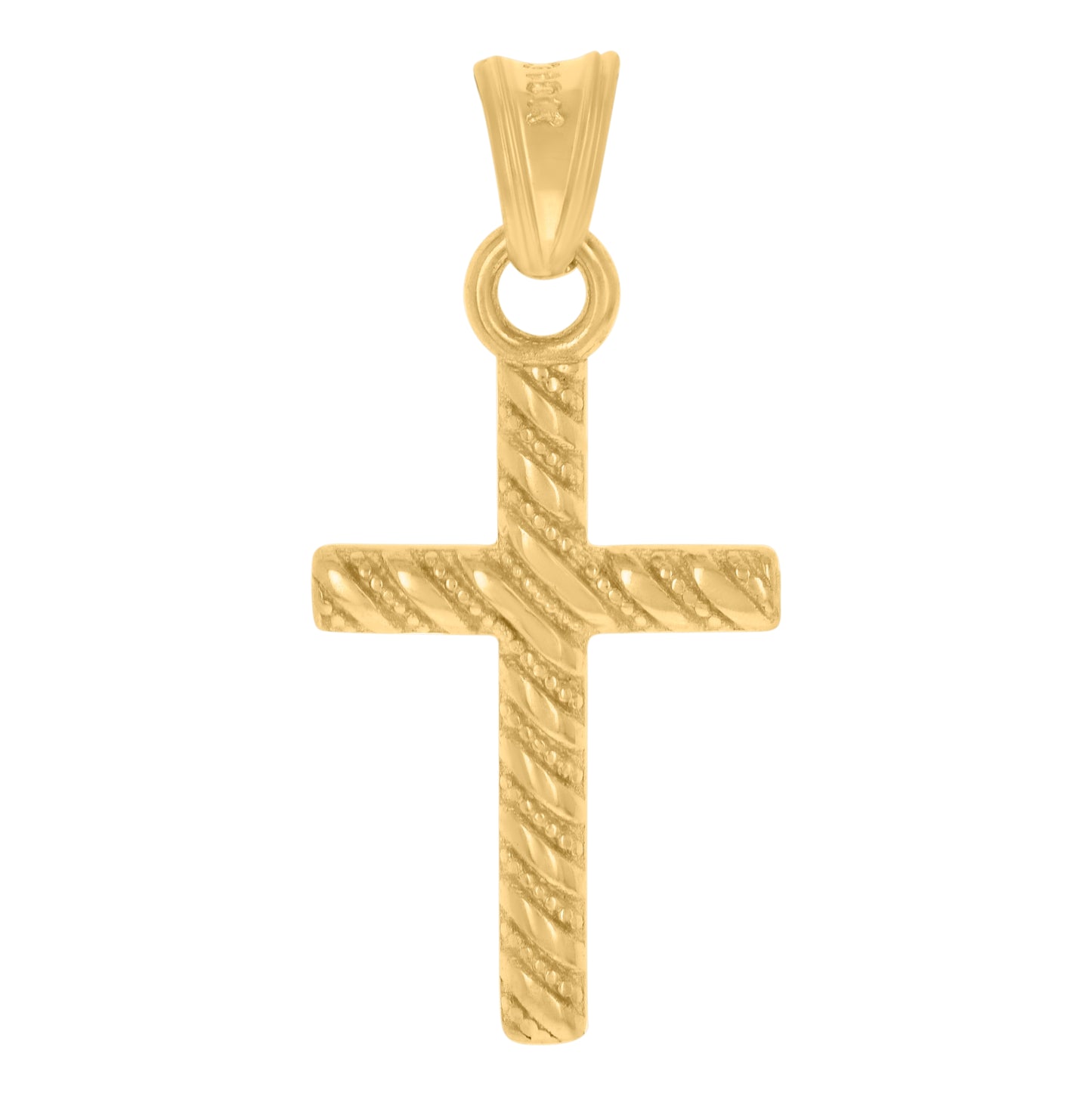 10K Yellow Gold Unisex Cross Religious Charm Pendant