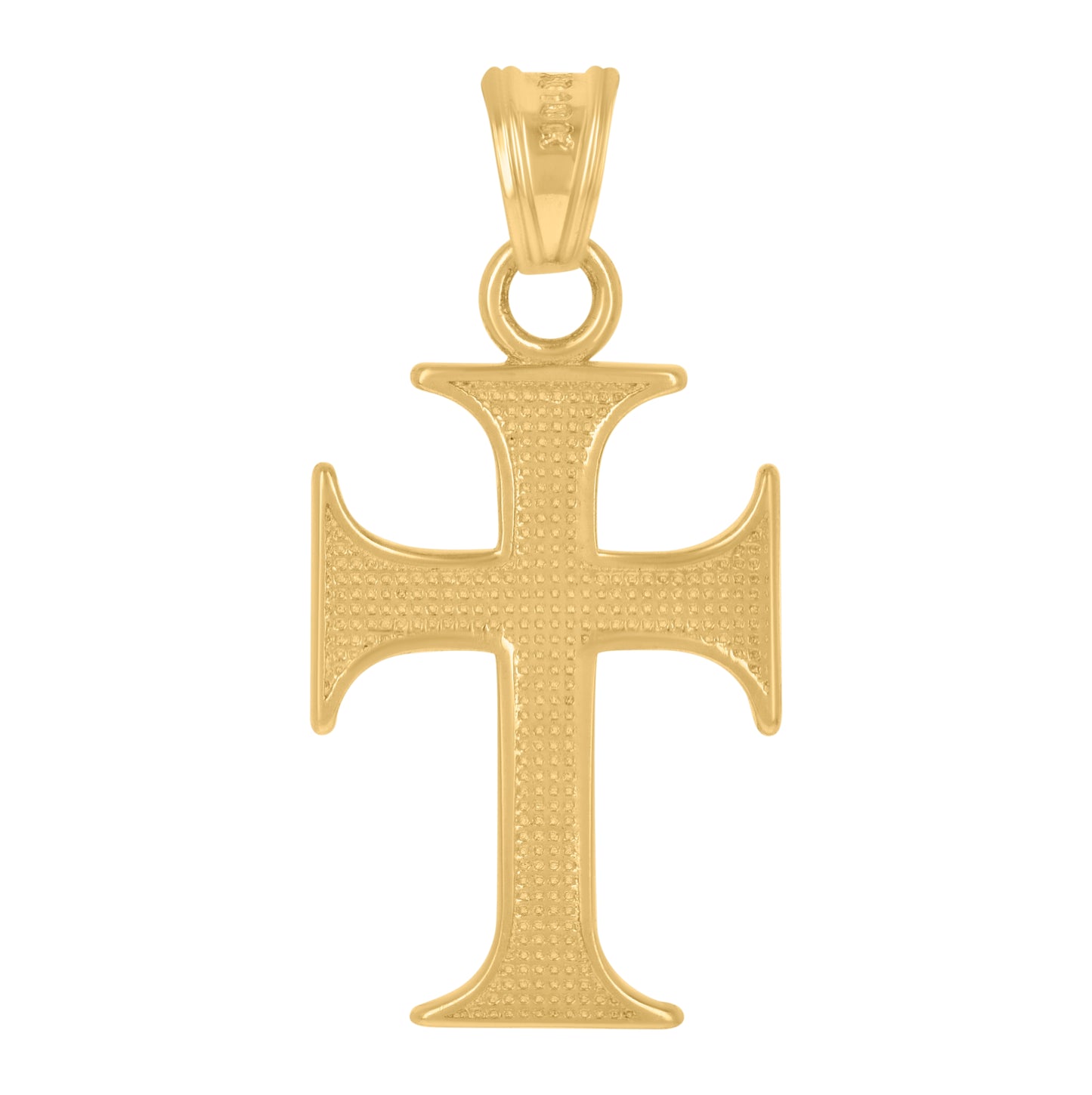 10K Yellow Gold Mens Cross Religious Charm Pendant