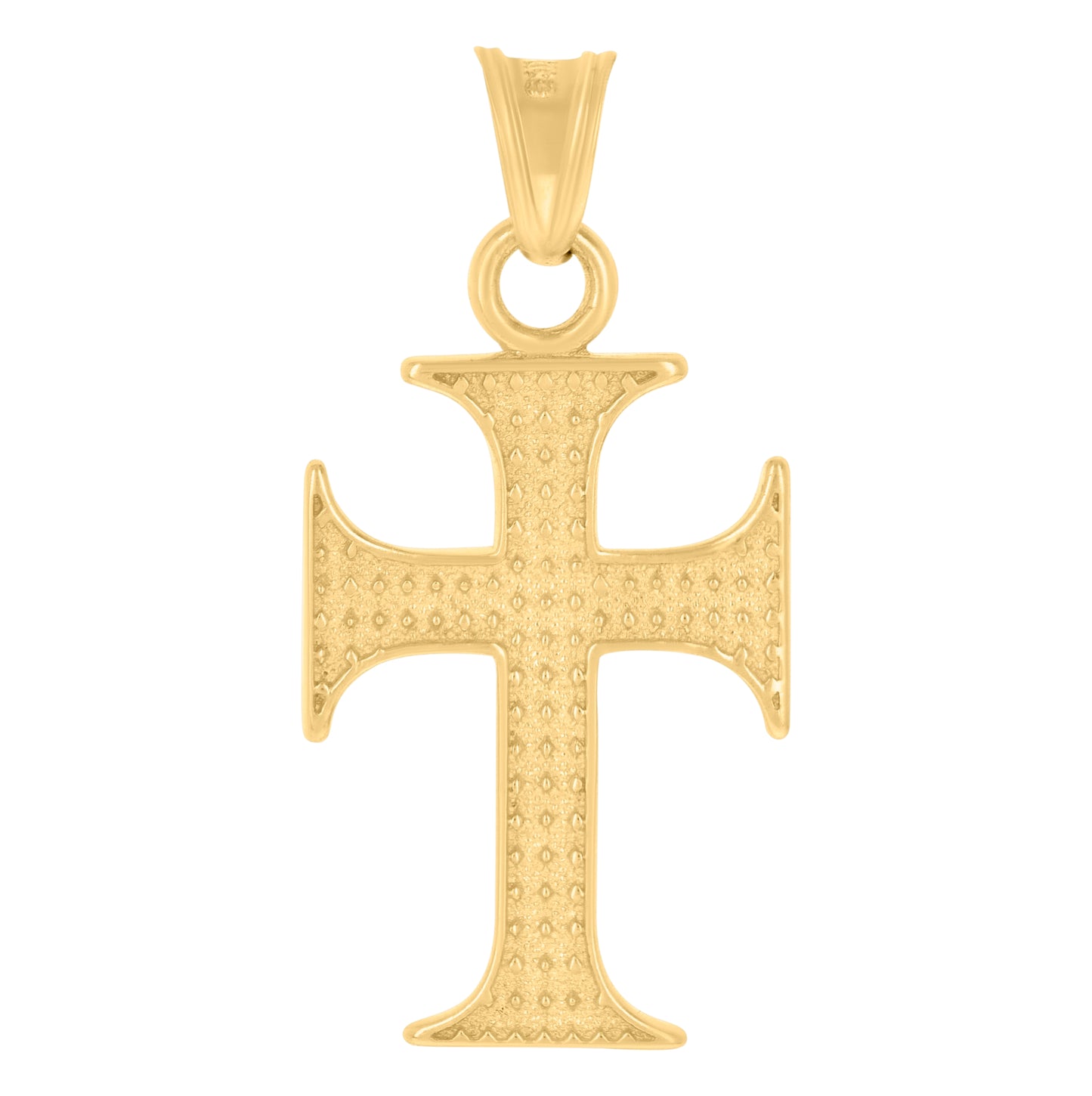 10K Yellow Gold Mens Cross Religious Charm Pendant