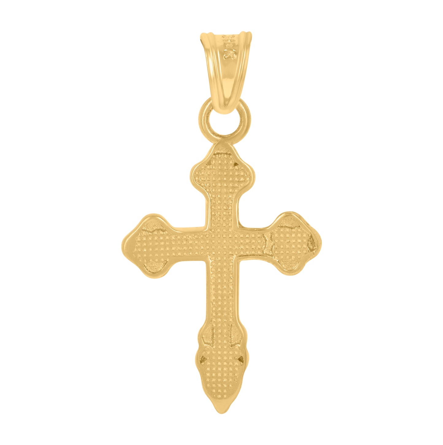 10K Yellow Gold Mens Cross Religious Charm Pendant
