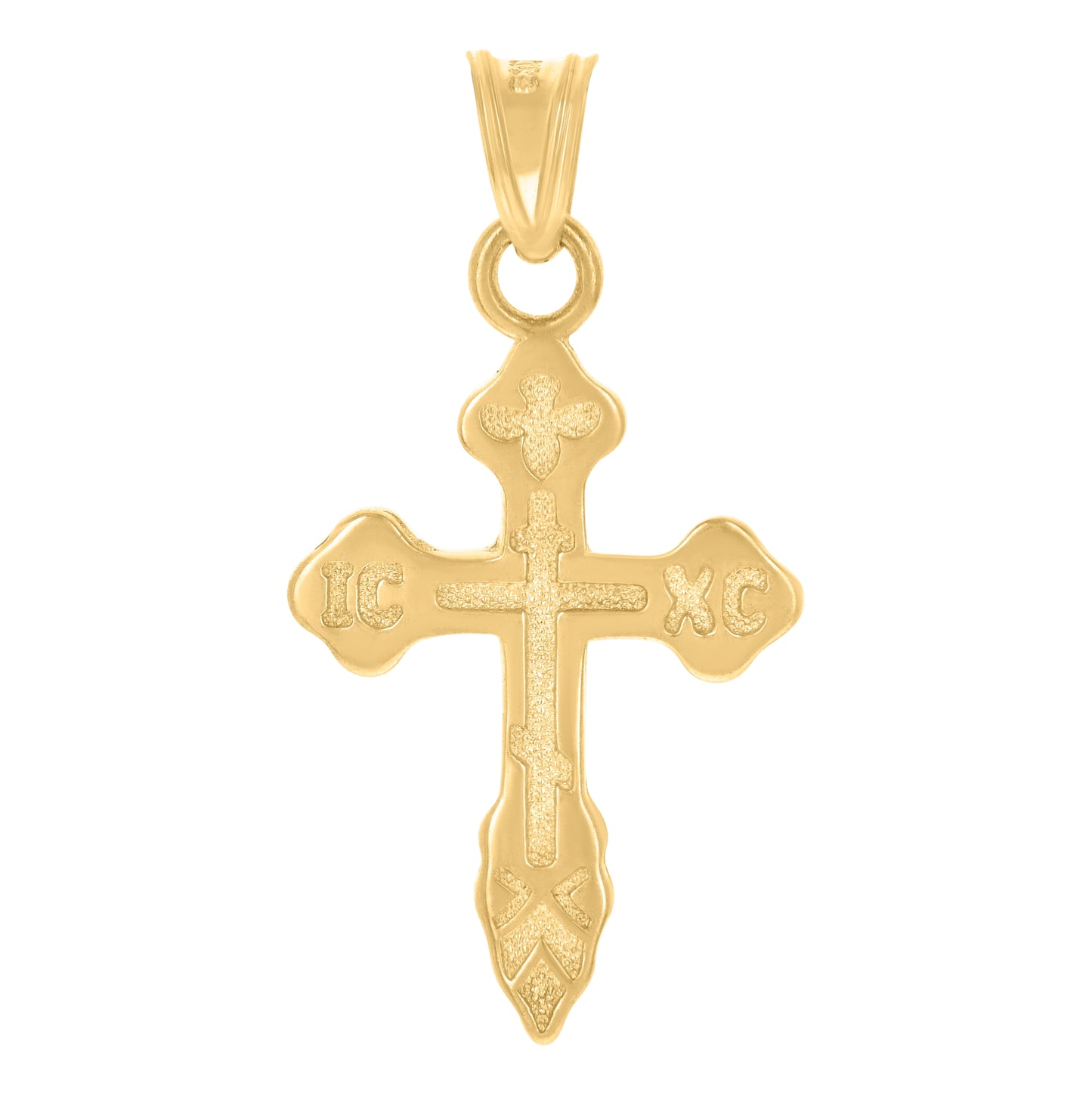 10K Yellow Gold Mens Cross Religious Charm Pendant