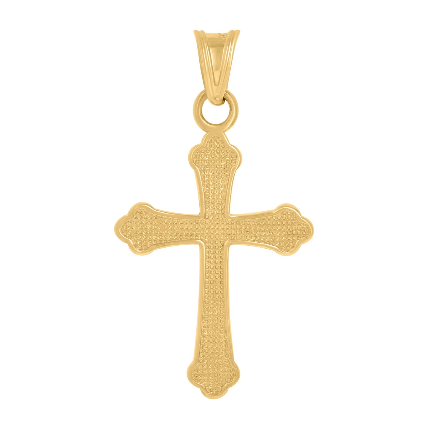 10K Yellow Gold Mens Cross Religious Charm Pendant