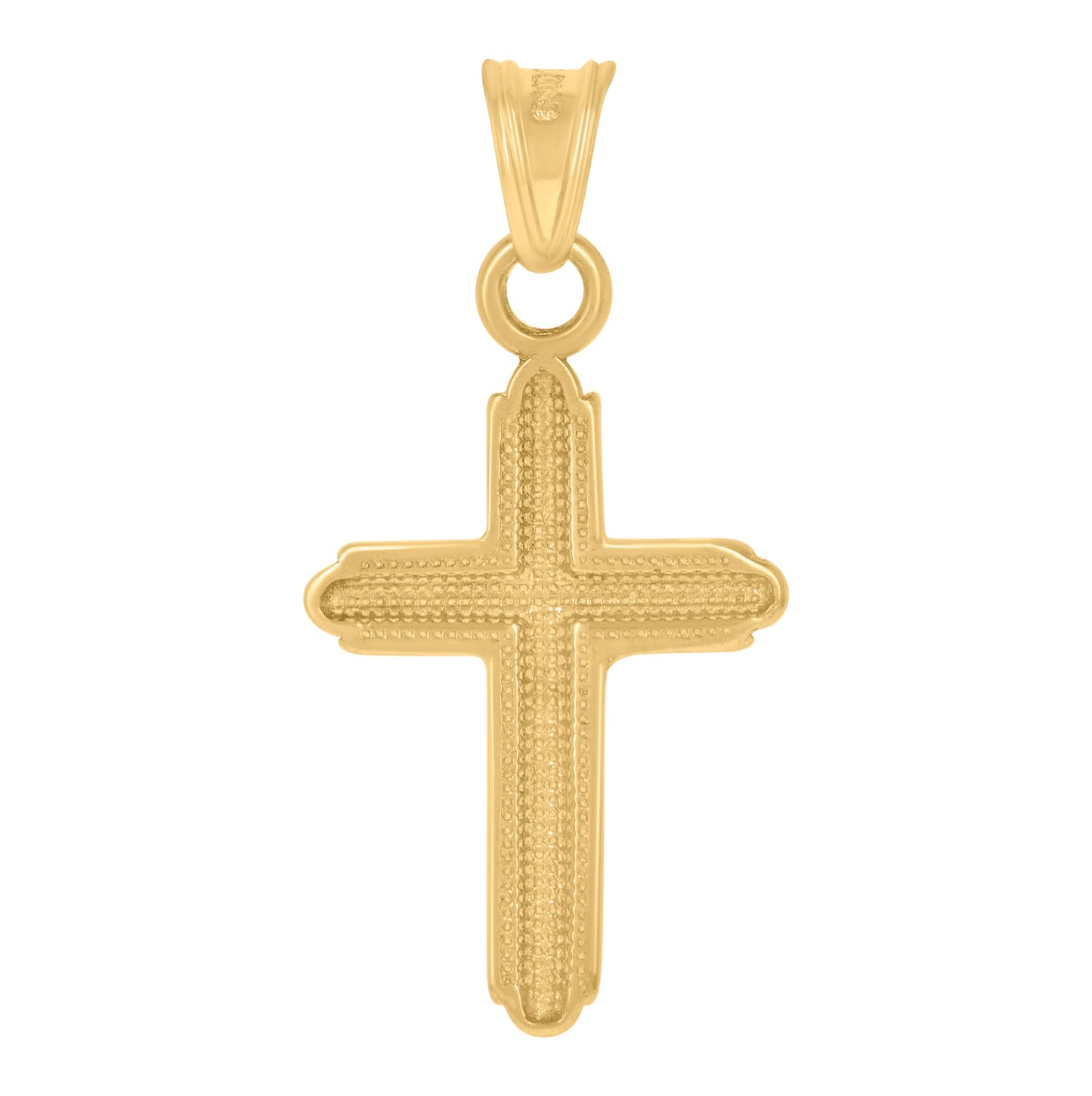 10K Yellow Gold Mens Cross Religious Charm Pendant