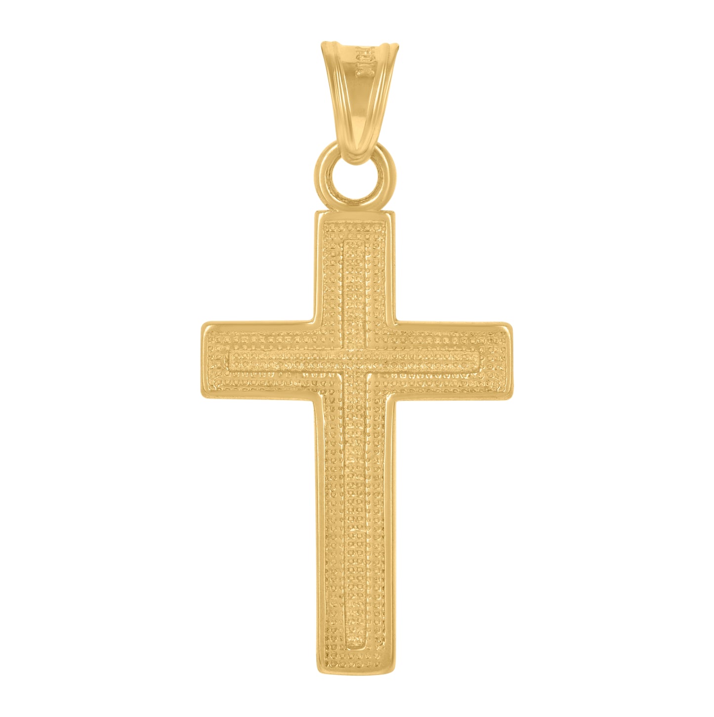 10K Yellow Gold Mens Cross Religious Charm Pendant