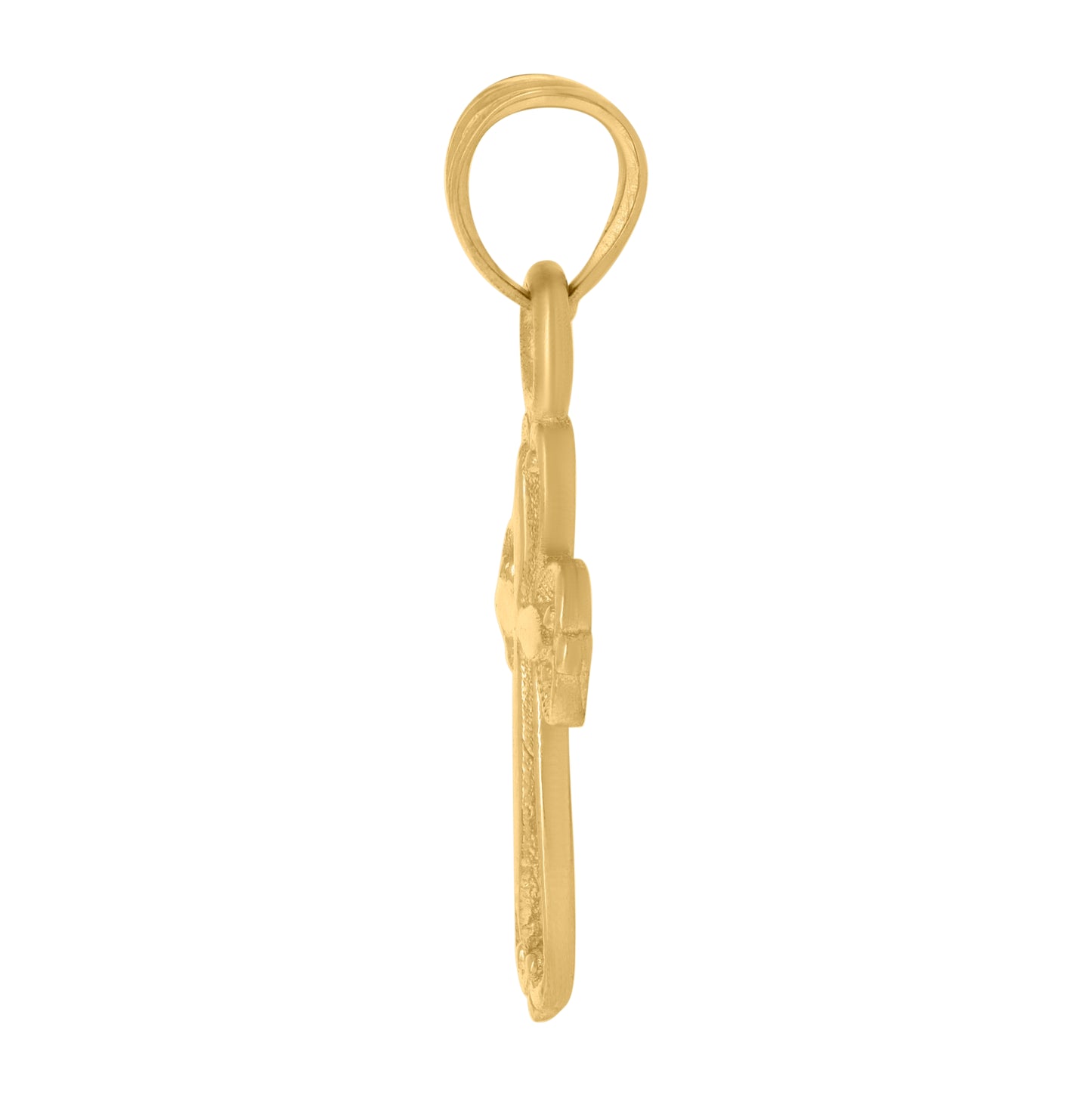 10K Yellow Gold Mens Cross Religious Charm Pendant