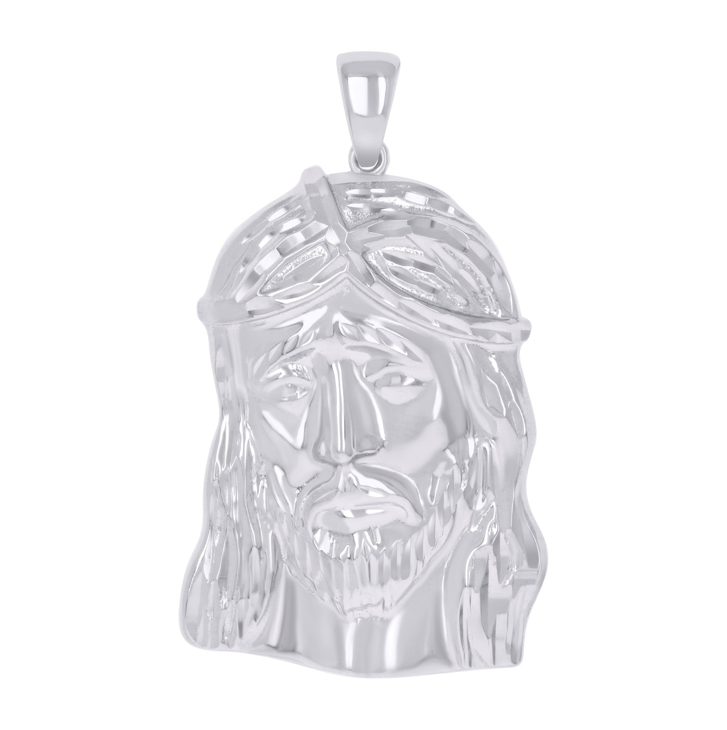 Sterling Silver Mens Jesus Religious Charm Pendant